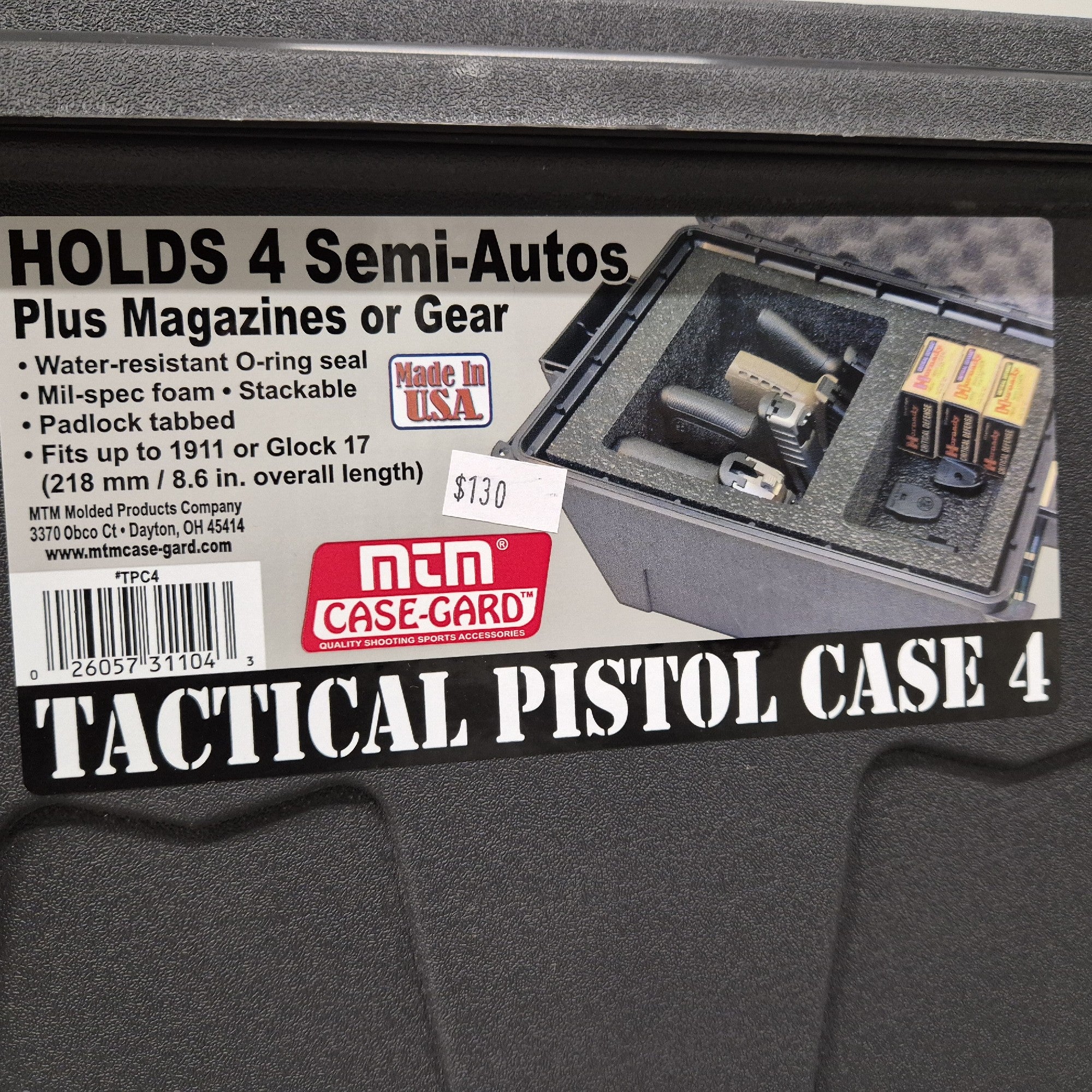 MTM CASE-GUARD TACTICAL PISTOL HANDGUN CASE 4 GUN