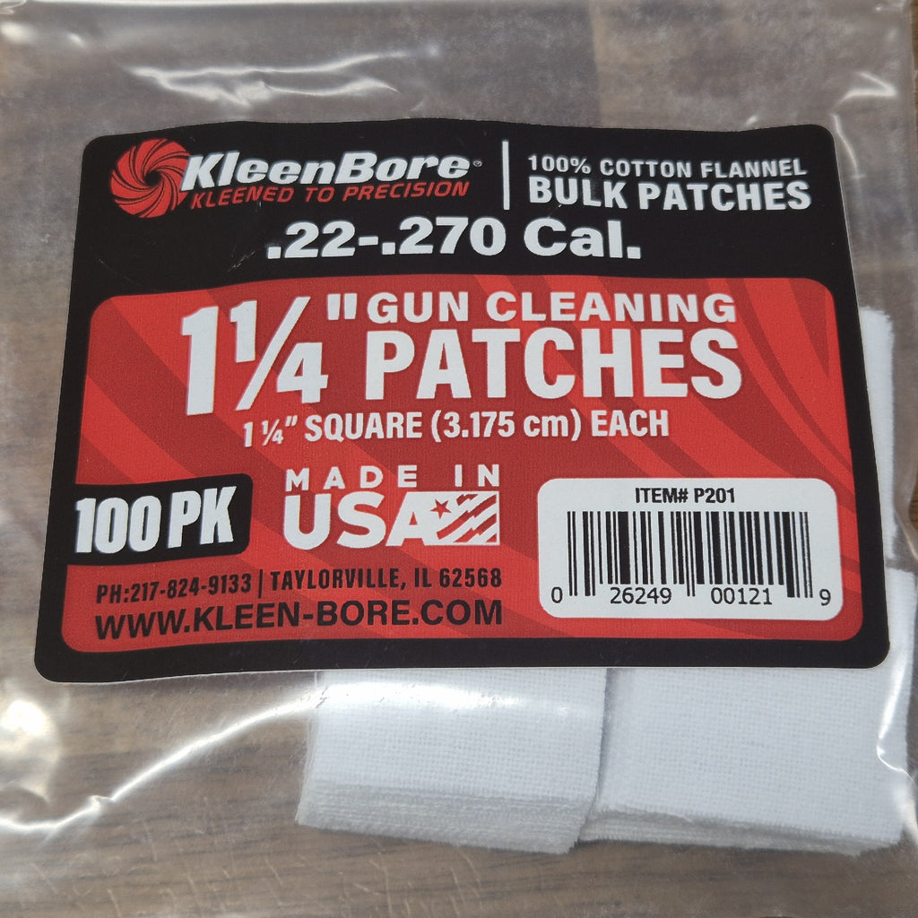 KLEENBORE 1-1/4" SQUARE .22-.270 PATCHES 100 PK