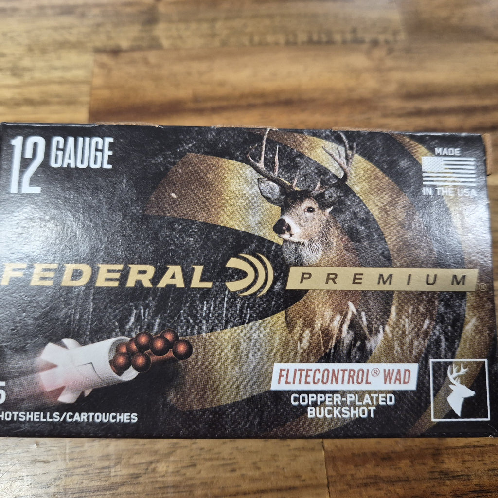 FEDERAL FLITE CONTROL SHOT SHELL -1325 FPS - 00 BUCK 9 PELLET - 12 GAUGE - 5 ROUNDS