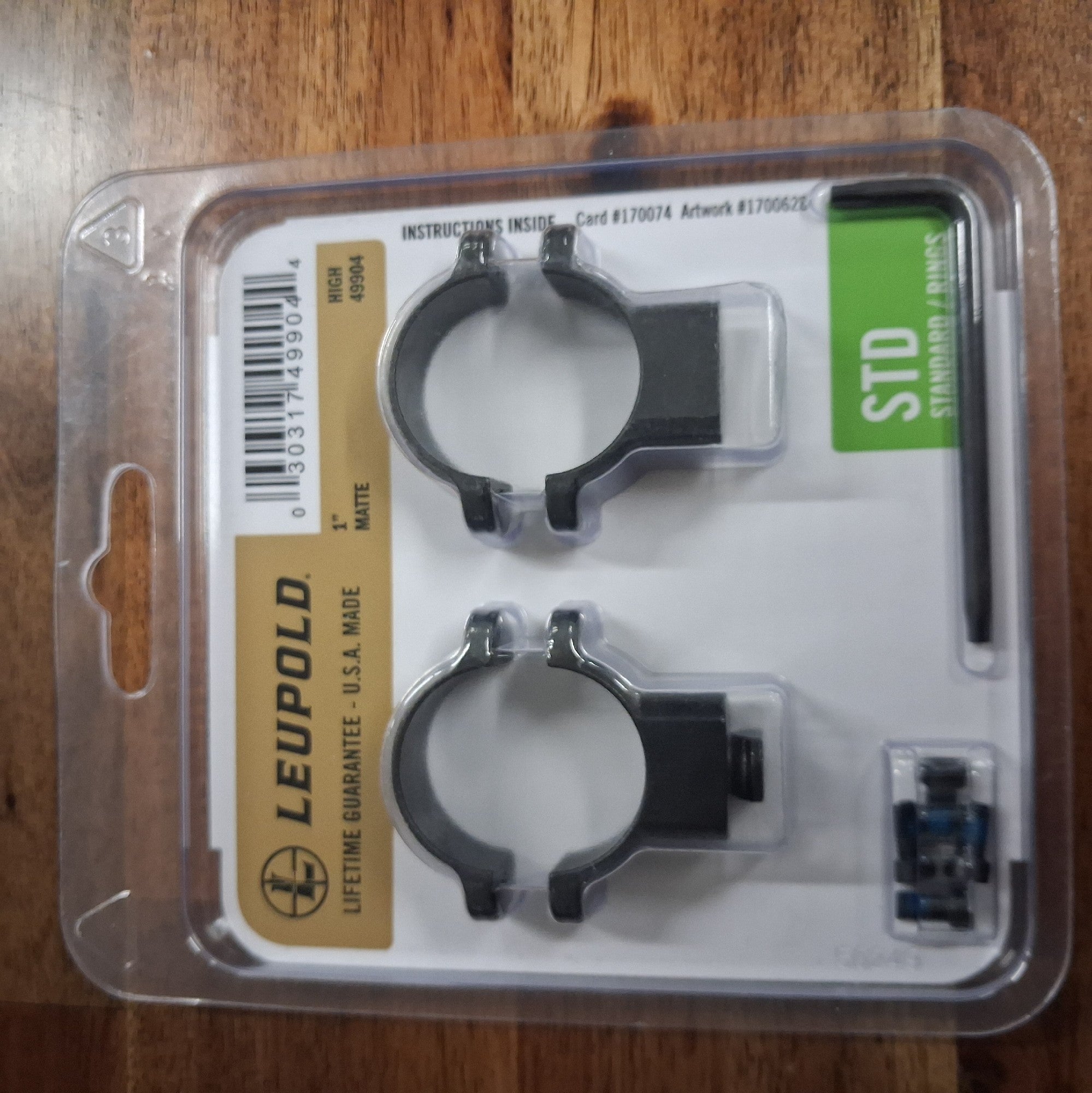 LEUPOLD STD 1" RINGS HIGH MATTE