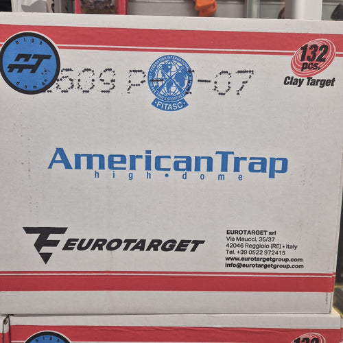 AMERICAN TRAP HIGH DOME E/TARGET ORG TOP BLK RIM TRAP