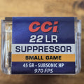 CCI 22LR SUPPRESSOR 45GR HP 970FPS - SIZE: 50PK