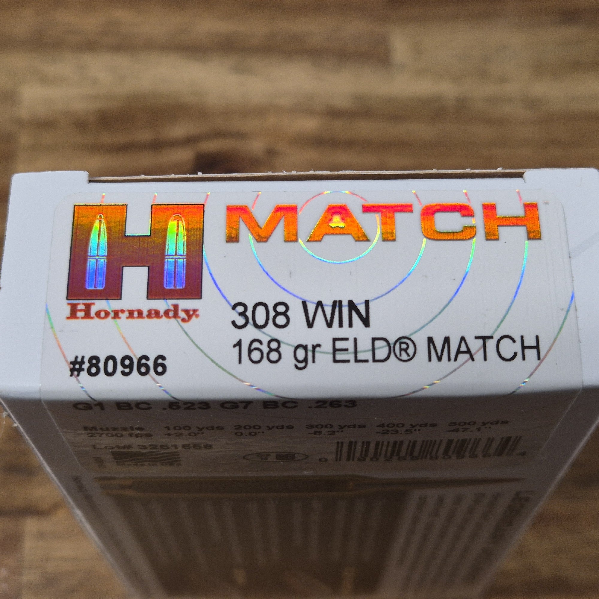 HORNADY 308 WIN 168 GR ELD-M 20 PK