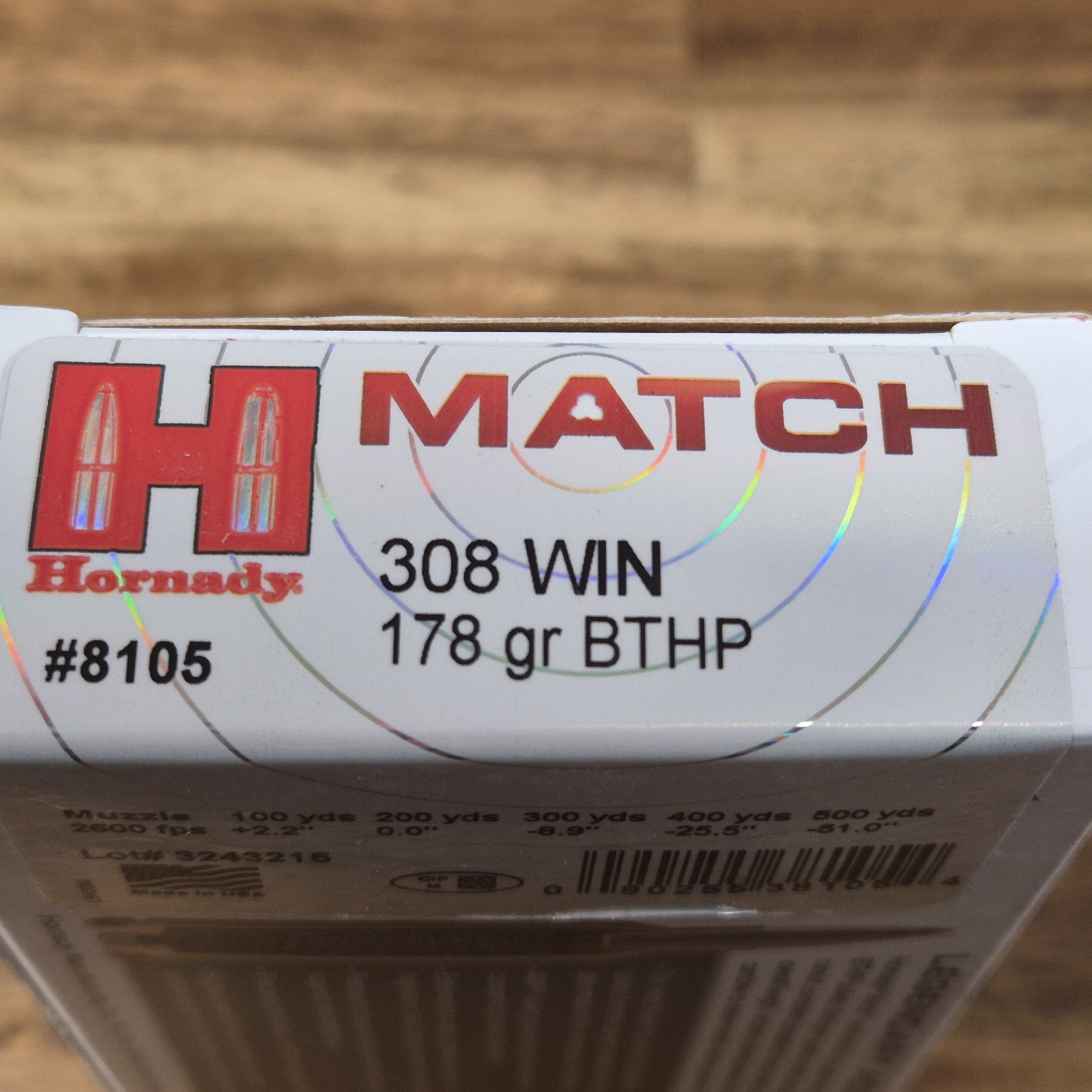 HORNADY 308 WIN 178 GR BTHP MATCH 20 PK