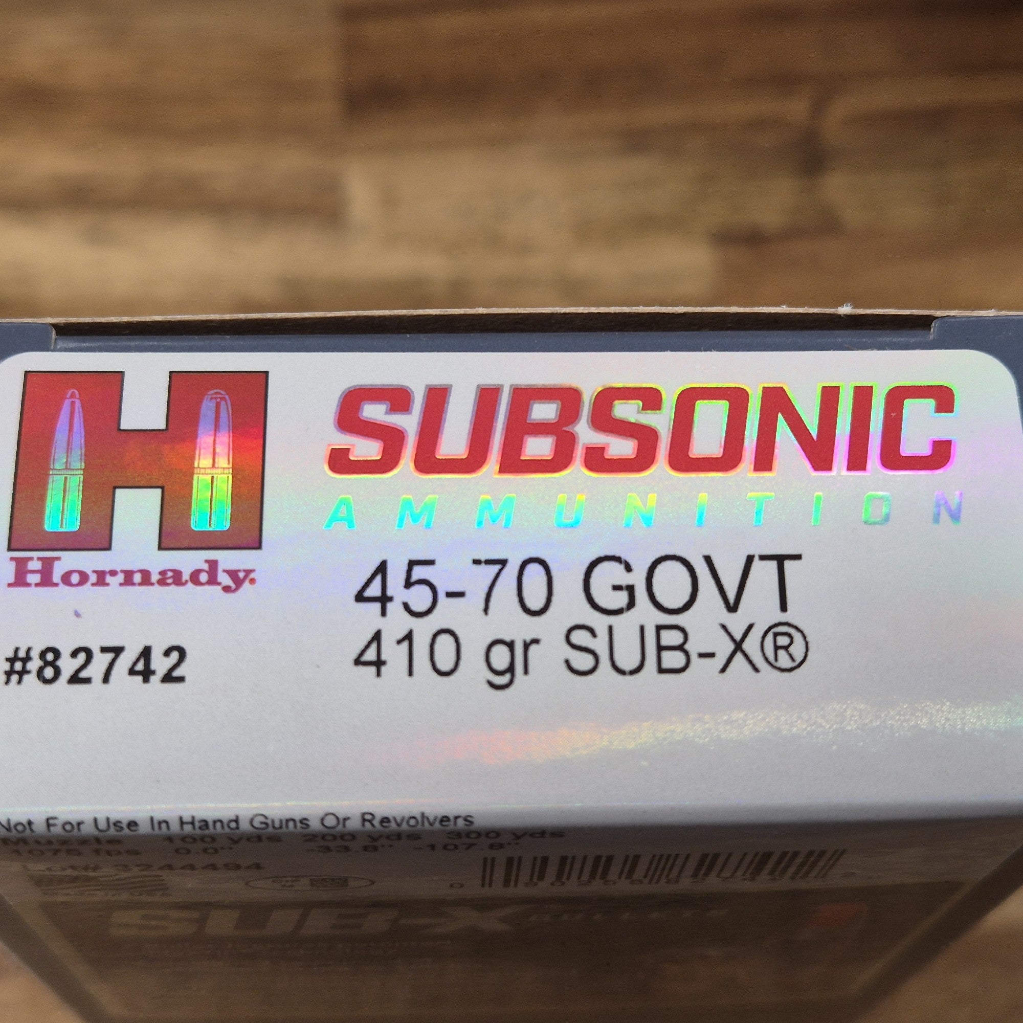 HORNADY 45-70 GOVT 410 GR SUB-X