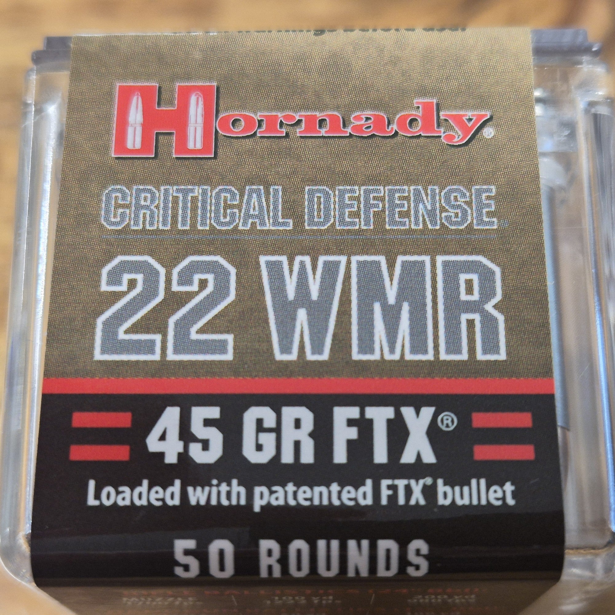 HORNADY 22 WMR 45 GR FTX CD 50 PK