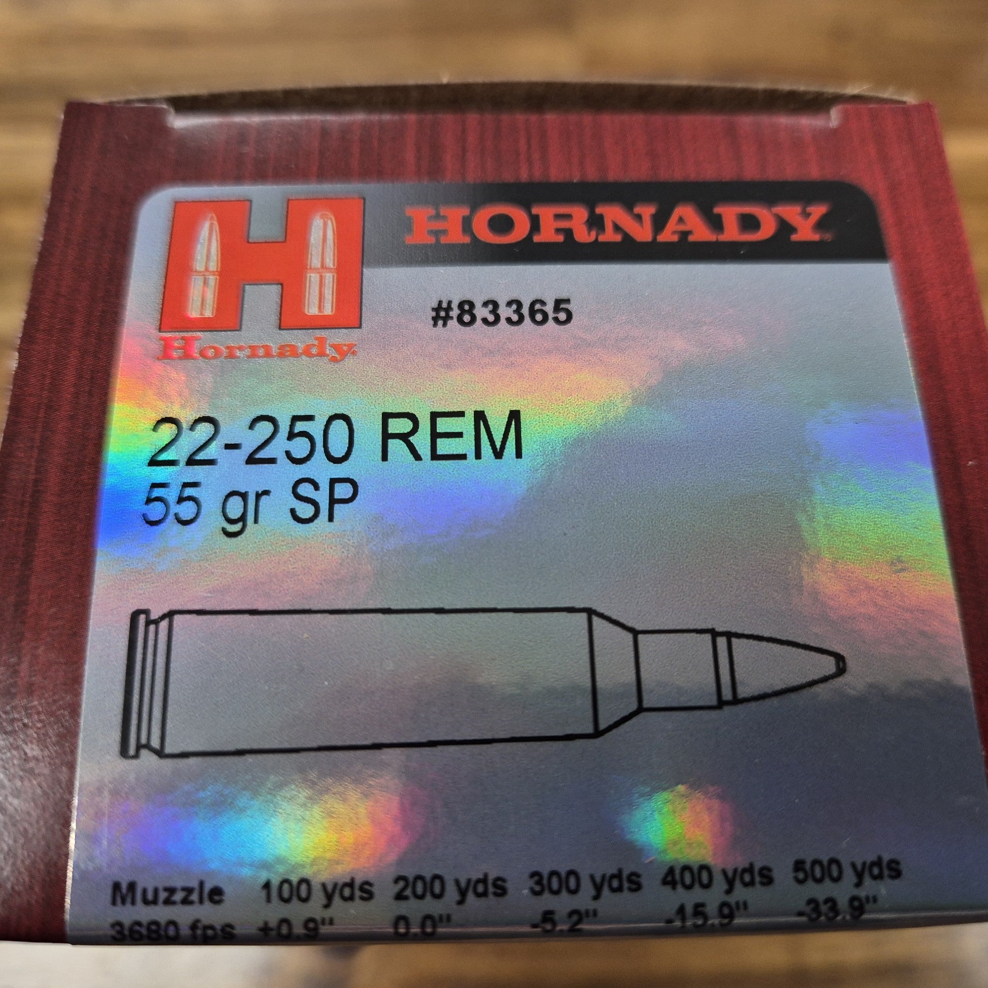 HORNADY 22-250 55GR SP 50PK