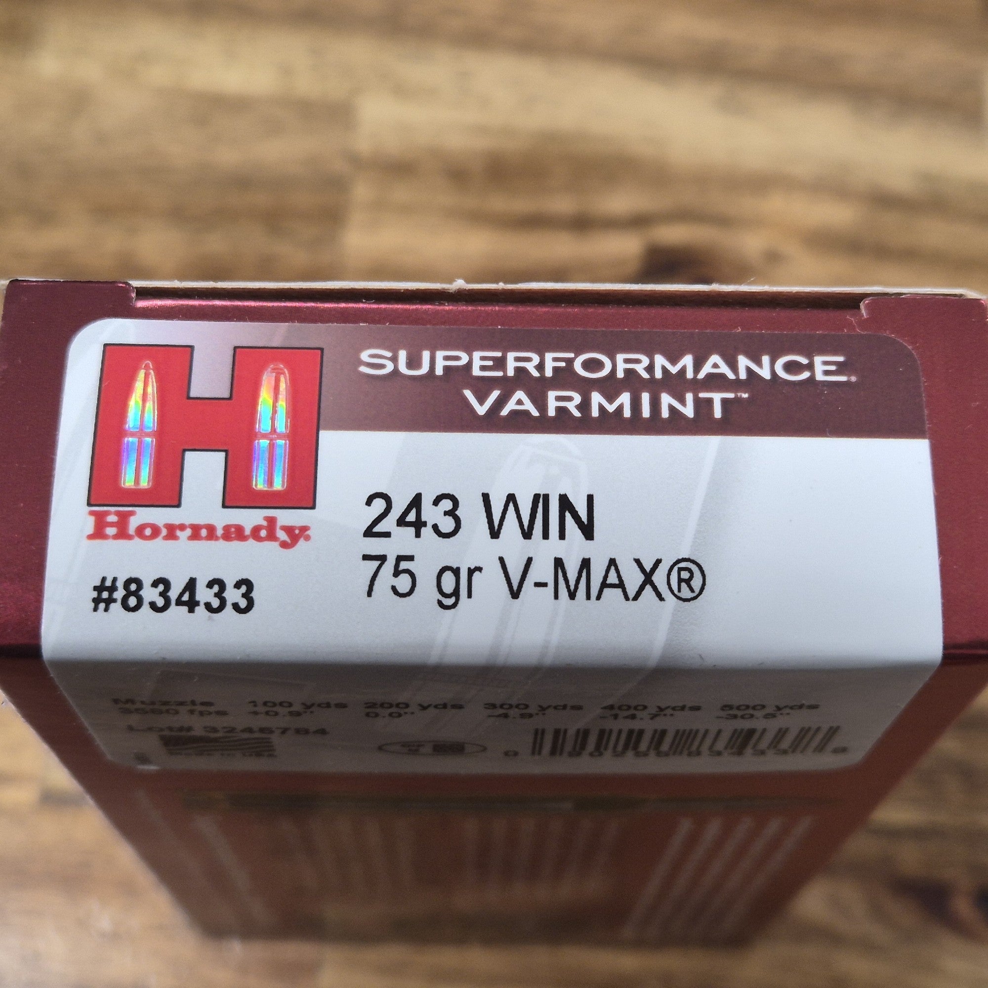 HORNADY 243 WIN 75 GR VMAX SPF 20 PK