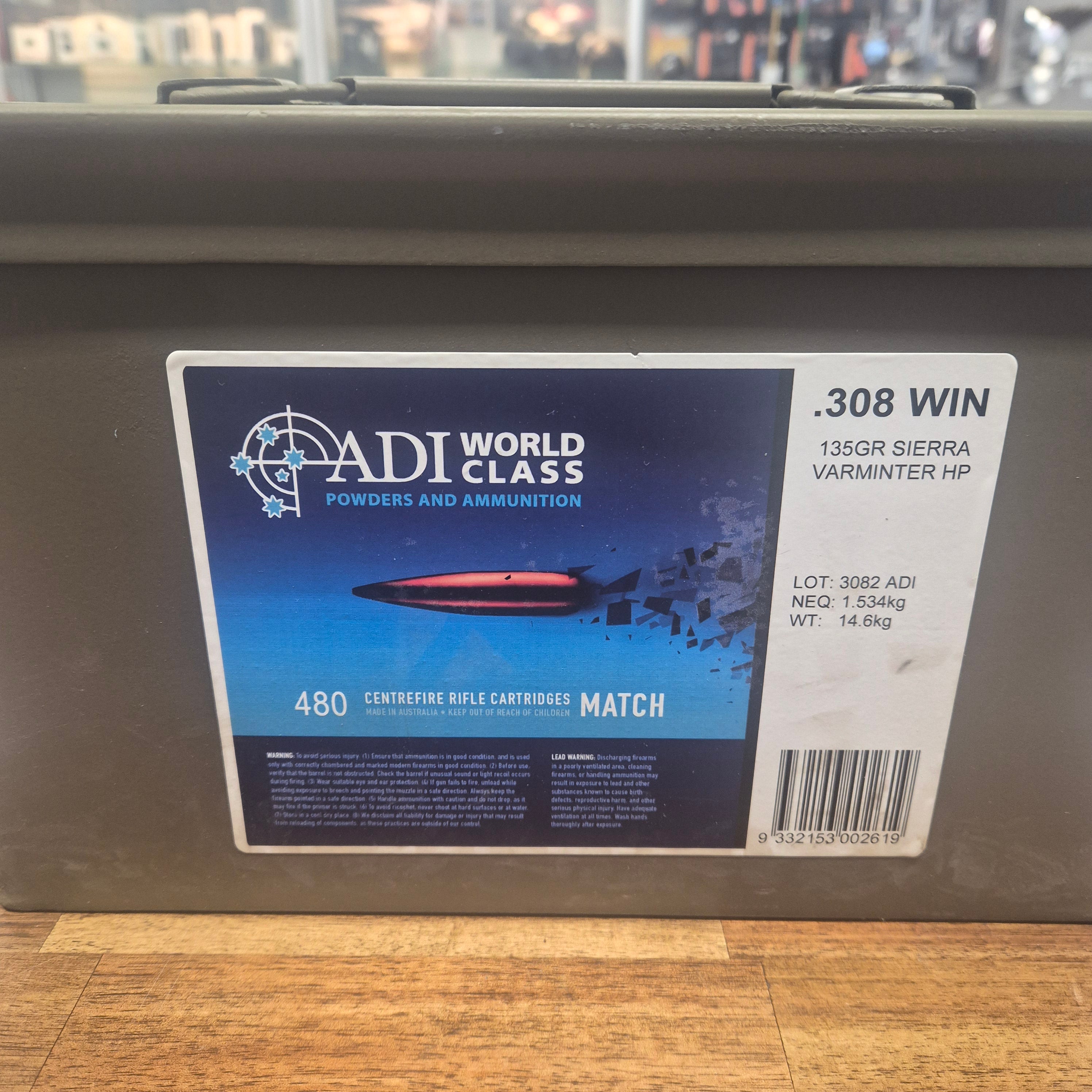 ADI WORLD CLASS 308WIN 135GR SIERRA HP 120PK