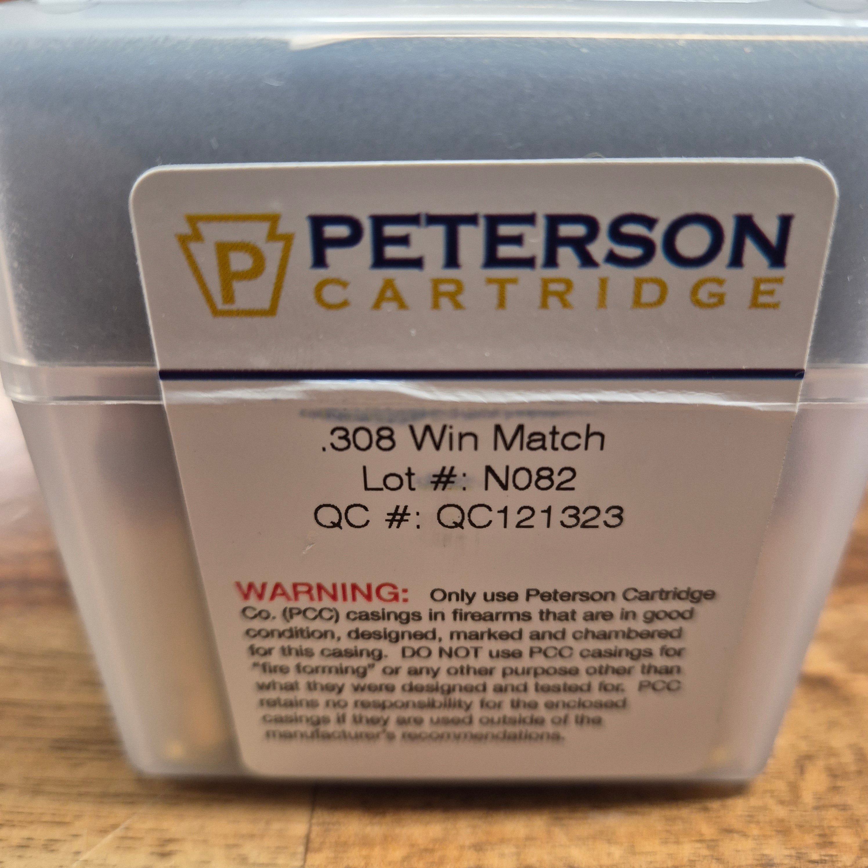 PETERSON 308 WIN CASING - BOX OF 50