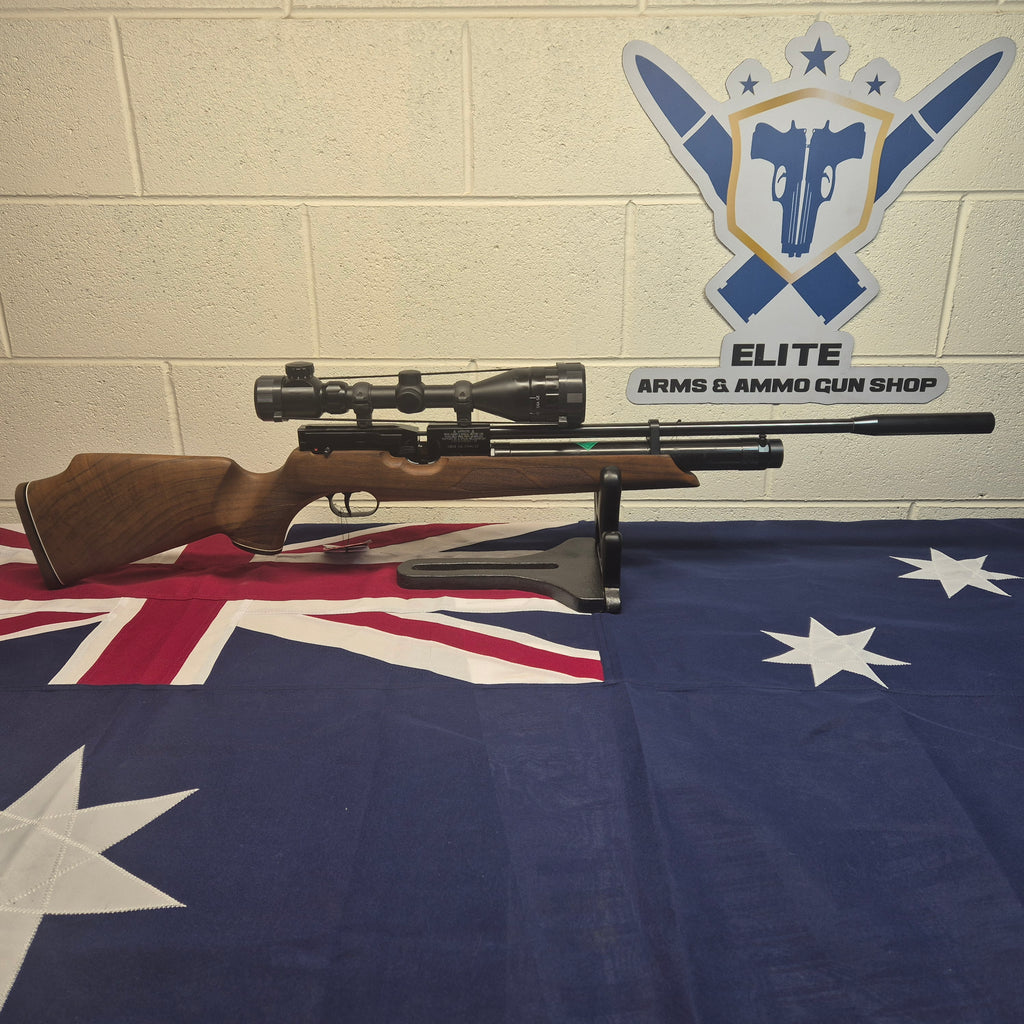 WEIHRAUCH HW 100 22 AIR WITH 2 MAGAZINES & 4-16X56 SCOPE **$1500 ONO**