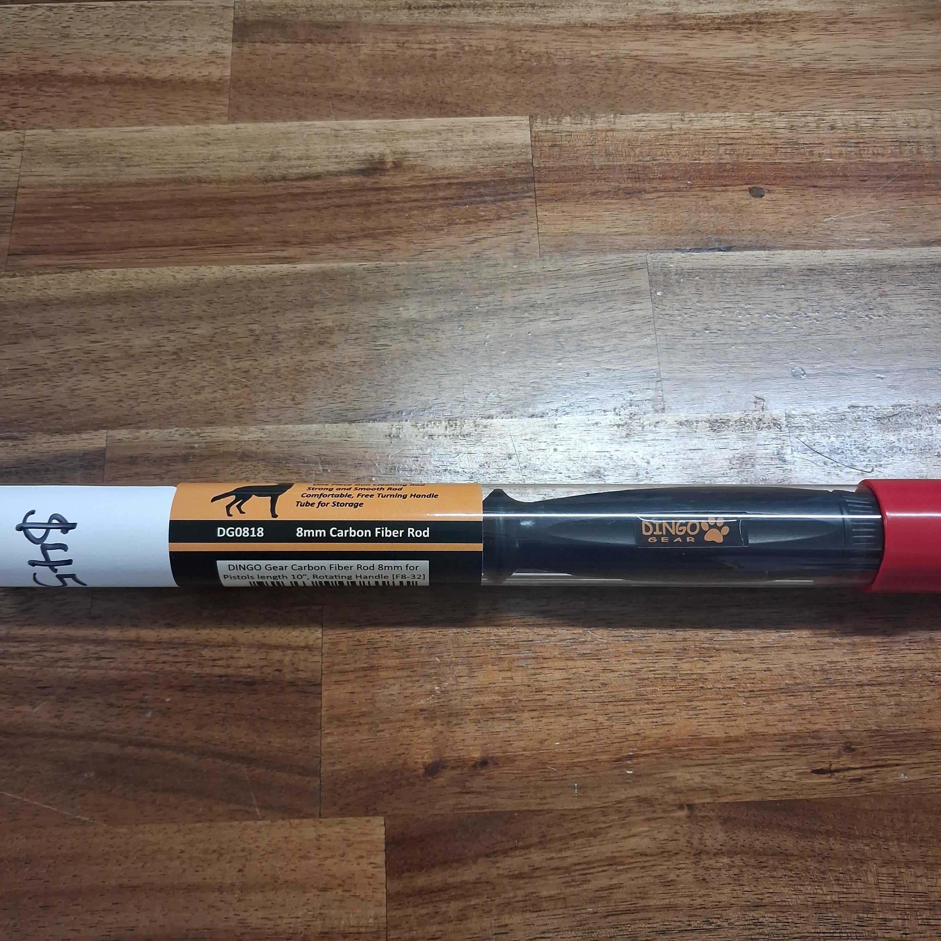 DINGO GEAR ROD CARBON FIBER 8MM 10IN PISTOL, ROTATING HANDLE
