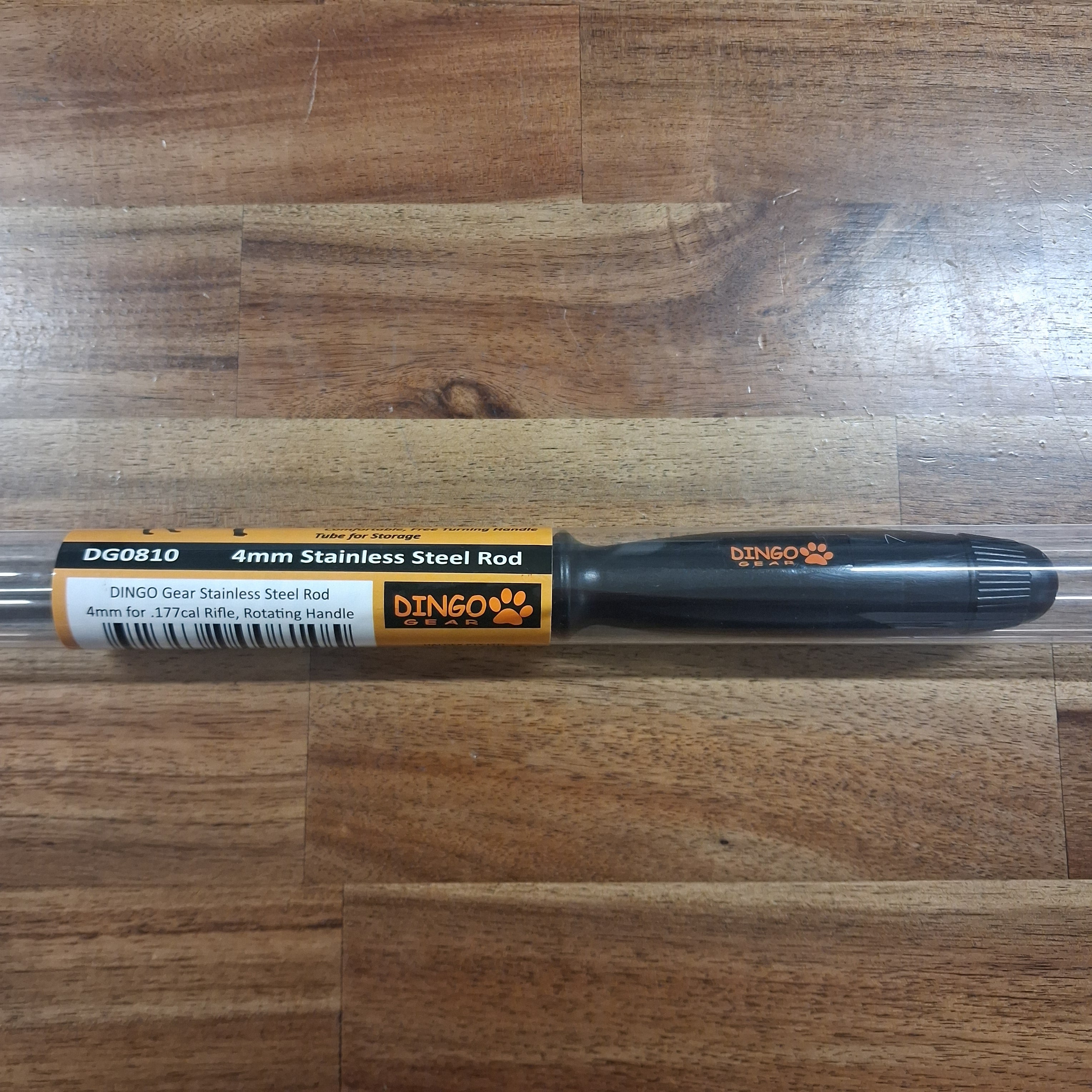 DINGO GEAR ROD STAINLESS STEEL 4MM FOR .177CAL WITH ROTATING HANDLE