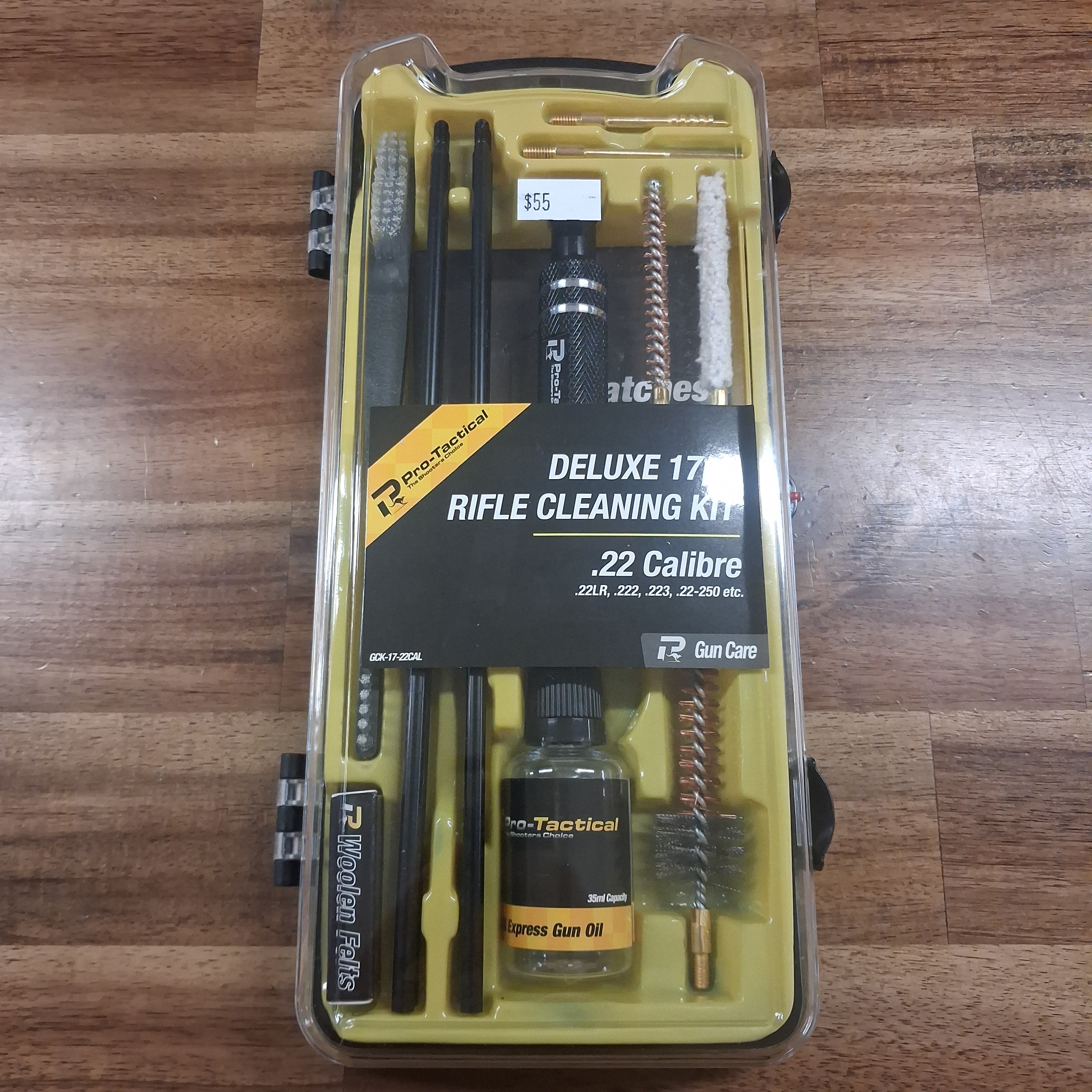 PRO-TACTICAL 17PC RIFLE CLEANING KIT - .22CAL, .223, 22-250