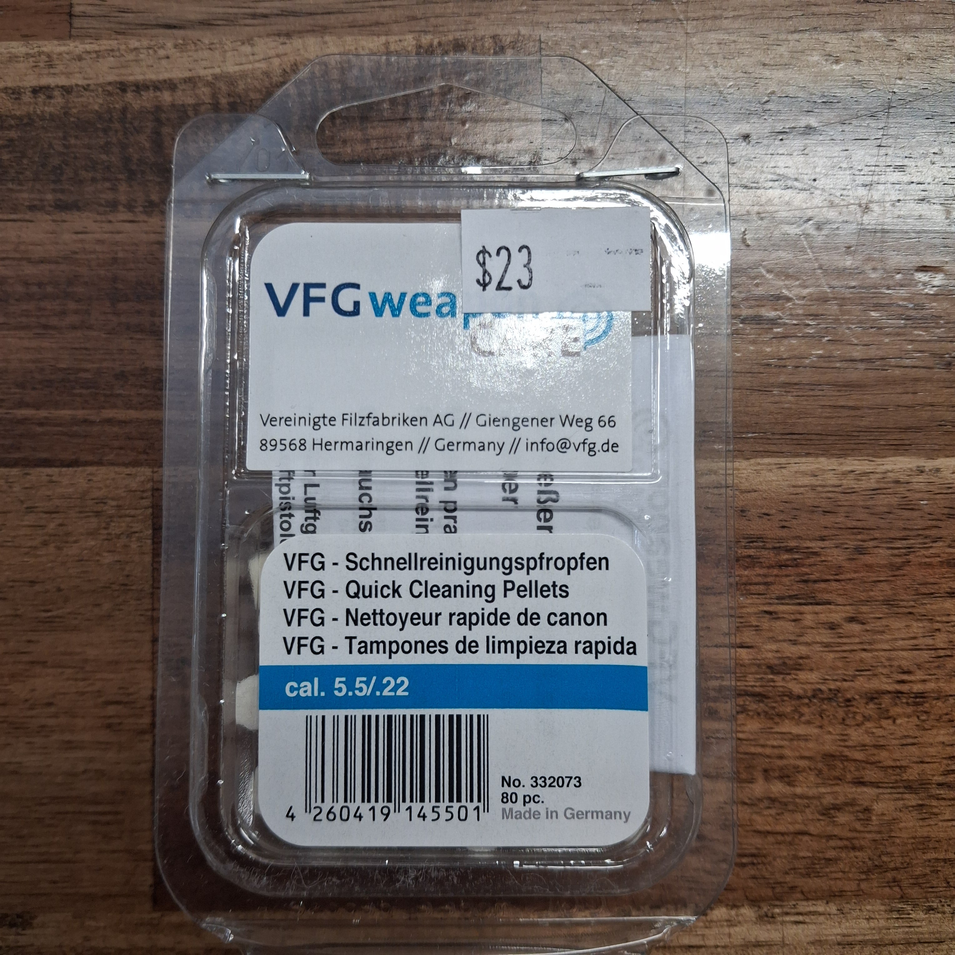 VFG CLEANING PELLET 22AIR