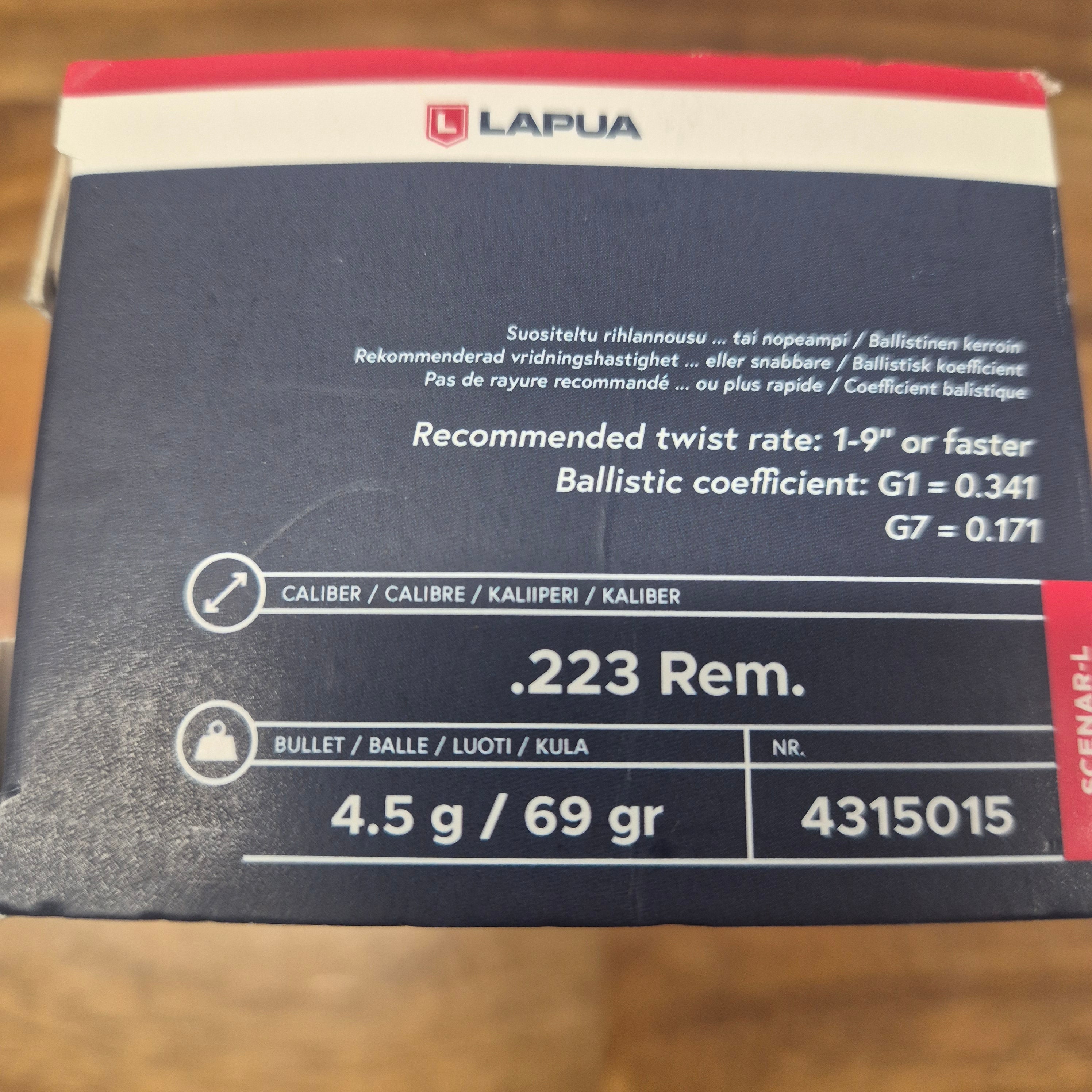 LAPUA 223 REM 69GR OTM (50RDS)