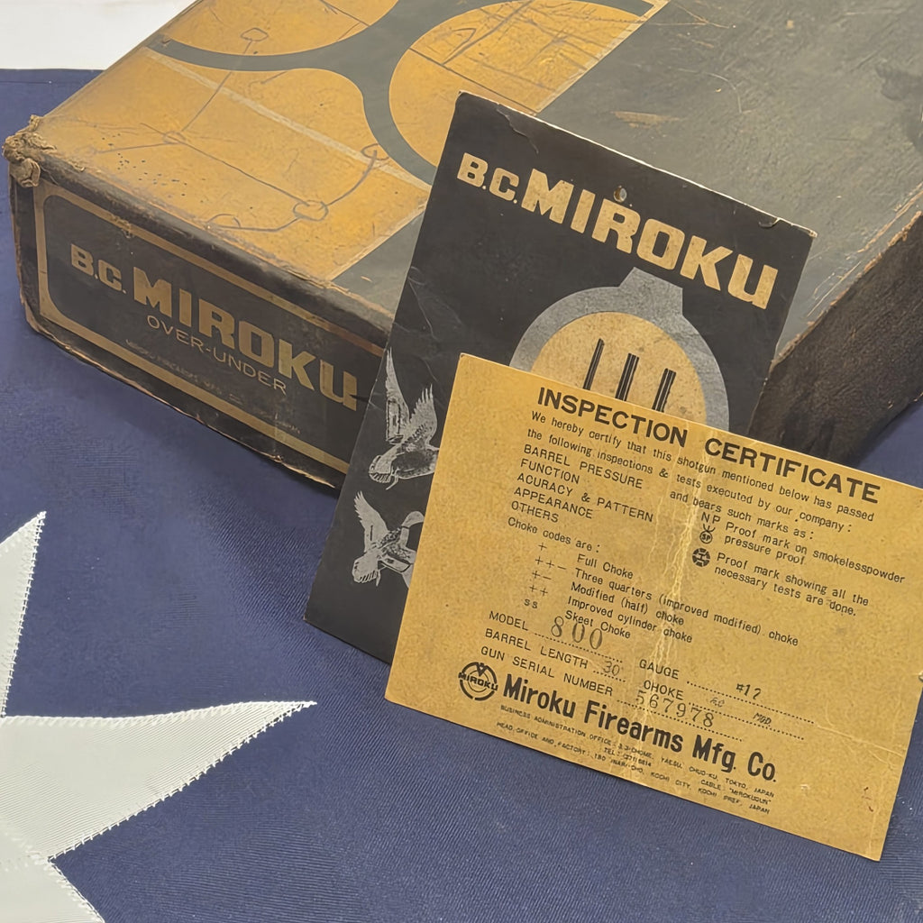 MIROKU 800S 12GA FIXED CHOKES ORIGINAL BOX & DOCUMENTATION - FRONT BEAD LOOSE, MID BEAD REMOVED