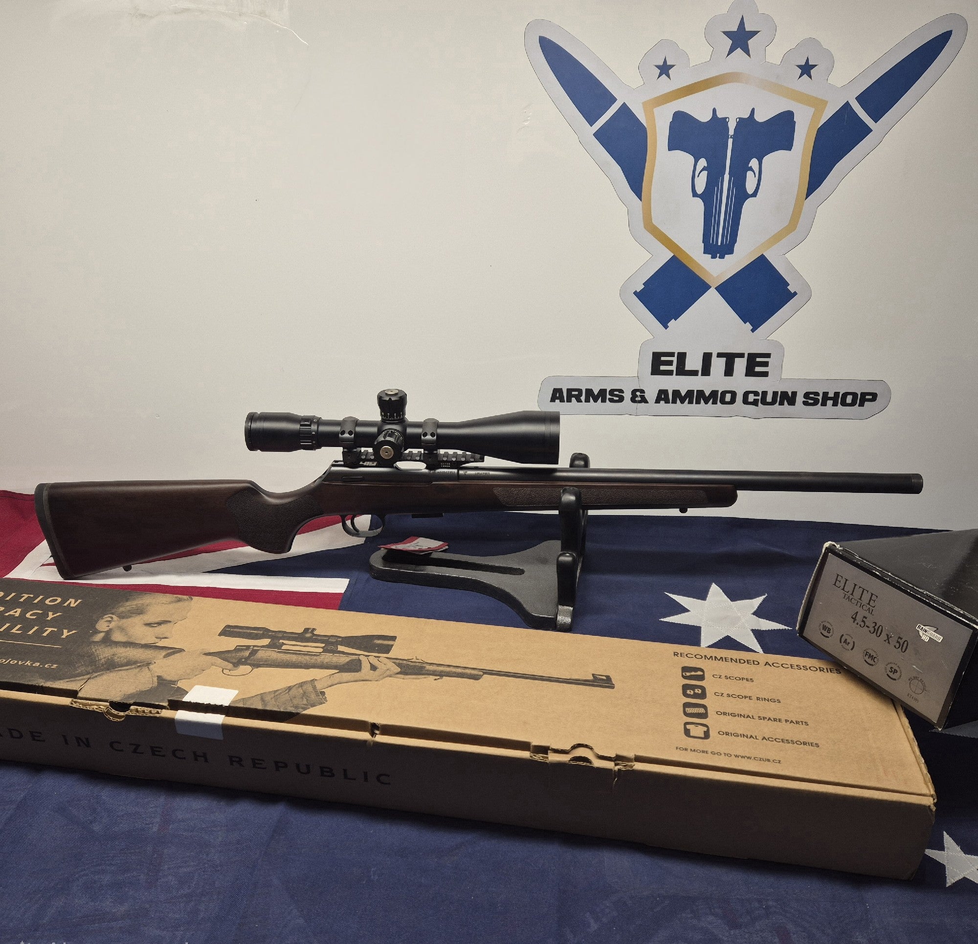CZ 457 22LR *LEFT HAND* VARMINT THREADED BARREL WITH BUSHNEL ELITE TACTICAL 4.5-30 SCOPE & ORIGIONAL BOX ** $1800 ONO **