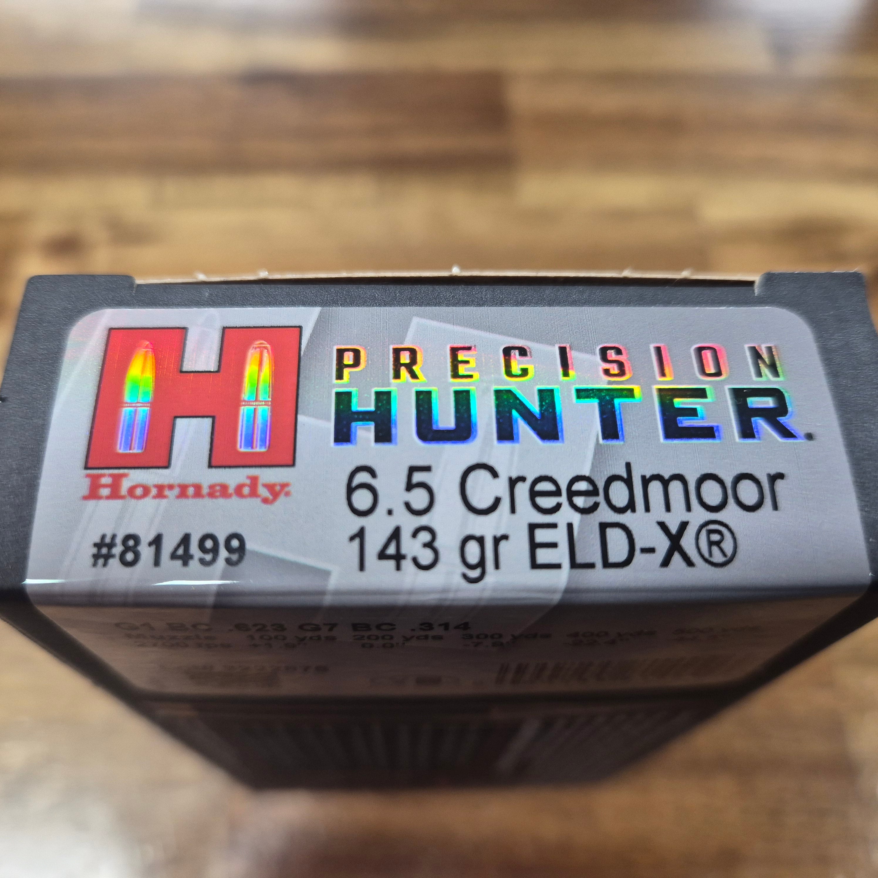 HORNADY 6.5 CREEDMOOR 143 GR ELD-X PH 20 PK