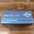 PPU 223 REM 55GR SOFT POINT 20PK RIFLE LINE