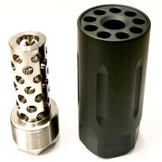 GRIZZLY DEFLECTOR 5/8X24 TPI - 9X19MM STAINLESS CERAKOTED ARMOUR BLACK FLUTED