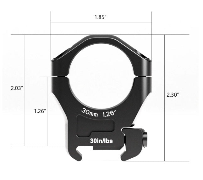 ARKEN HALO TI TITANIUM SCOPE RINGS 30MM 1.26"