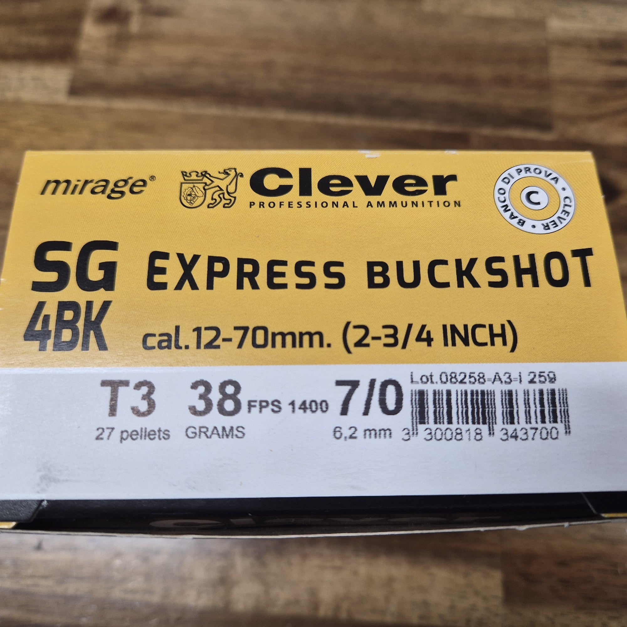 CLEVER MIRAGE EXPRESS T3 38G 27 PELLET BUCKSHOT 7/0 (SSG) 25P