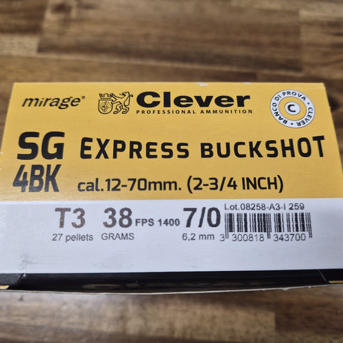 CLEVER MIRAGE EXPRESS T3 38G 27 PELLET BUCKSHOT 7/0 (SSG) 25P