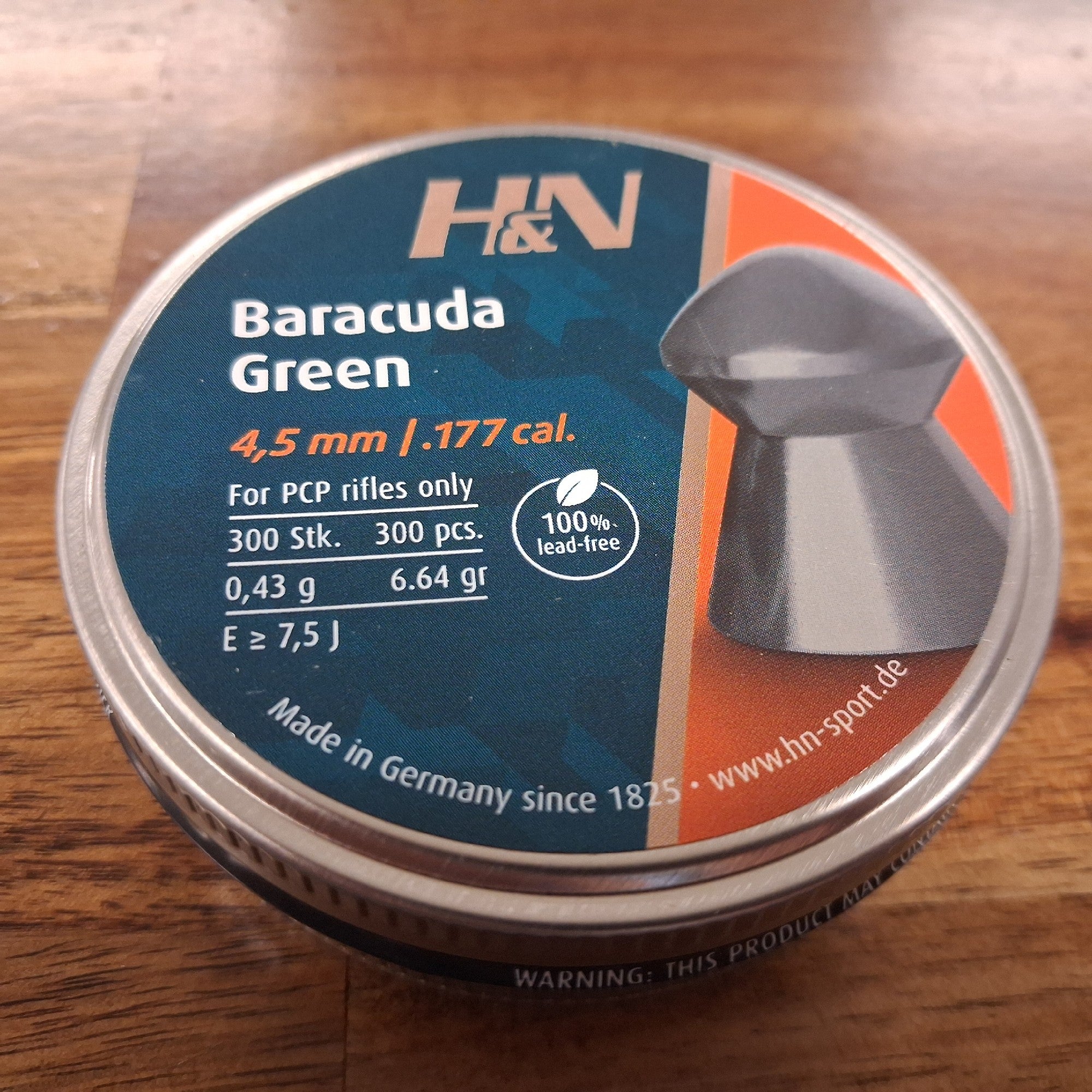 H&N BARACUDA GREEN 177AIR 250PK