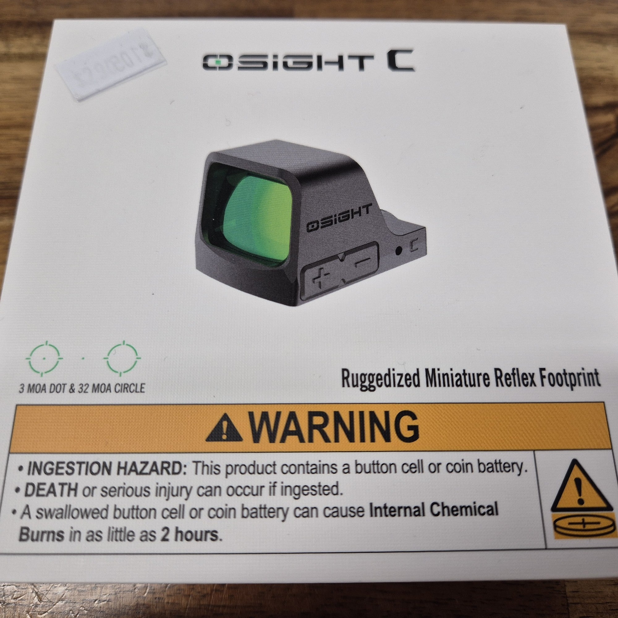 OLIGHT OSIGHT C **GREEN** 3 MOA DOT & 32 MOA CIRCLE RECHARGEABLE RED DOT OPEN REFLEX SIGHT