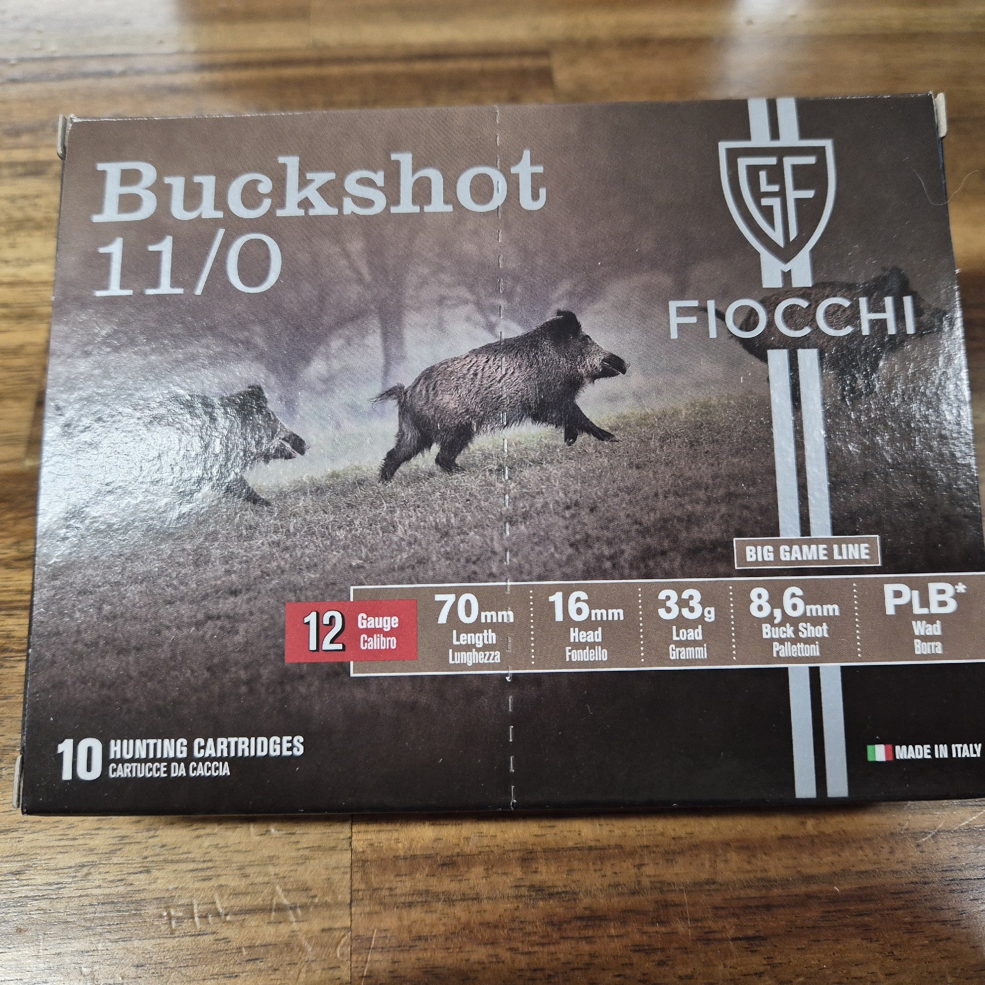FIOCCHI 12G 11/0 00 BUCKSHOT 10 PKT 8 PELLET 8.6MM 33GM OLD BOX