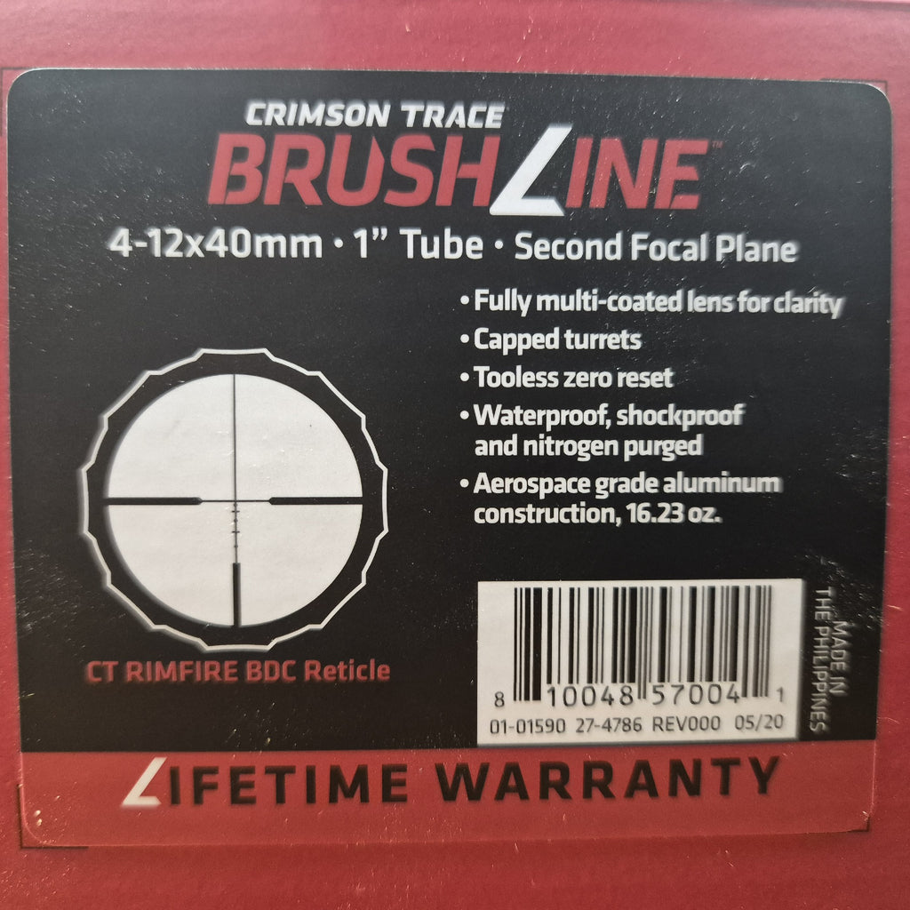 CT CRIMSON TRACE BRUSHLINE 4-12X40 BDC RIMFIRE