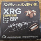 S&B 9MM LUGER 100 GR XRG-D 25 PK
