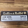 S&B 308 WIN 180 GR SPCE 20 PK