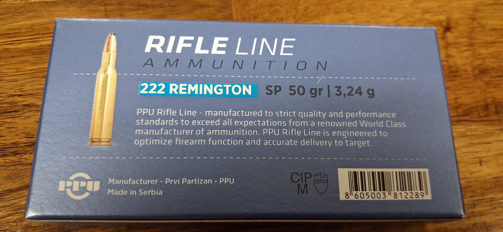 PPU 222 REM 50GR SOFT POINT 20PK RIFLE LINE