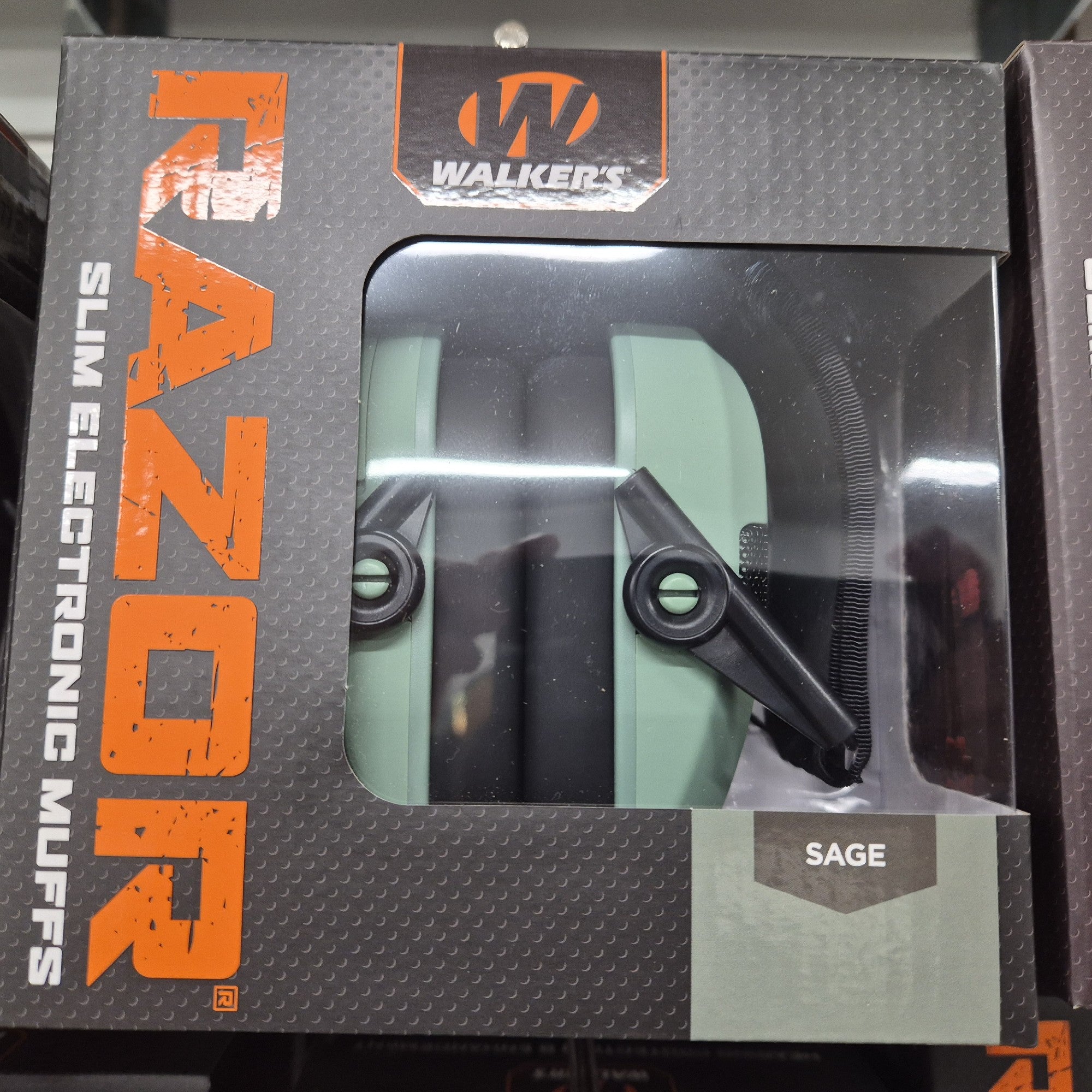 WALKER'S RAZOR SLIM ELEC. MUFF NRR 23DB SAGE GREEN