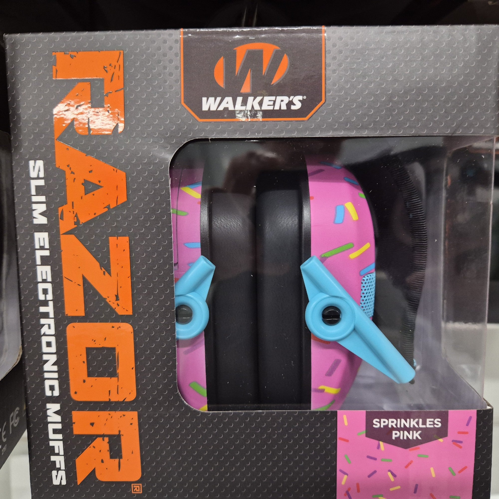 WALKER'S RAZOR SLIM ELEC. MUFF NRR 23DB PINK SPRINKLES