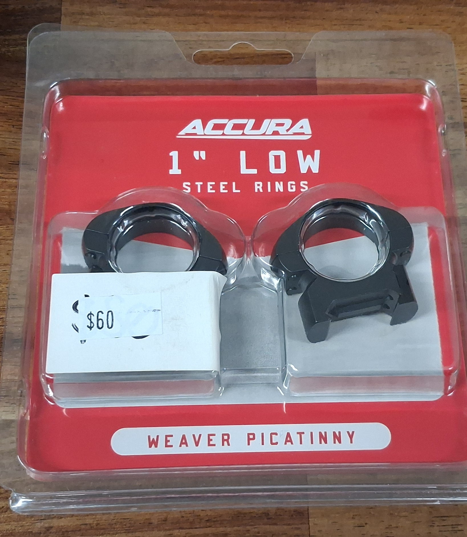 ACCURA 1 INCH LOW STEEL RINGS WEAVER / PICATINNY