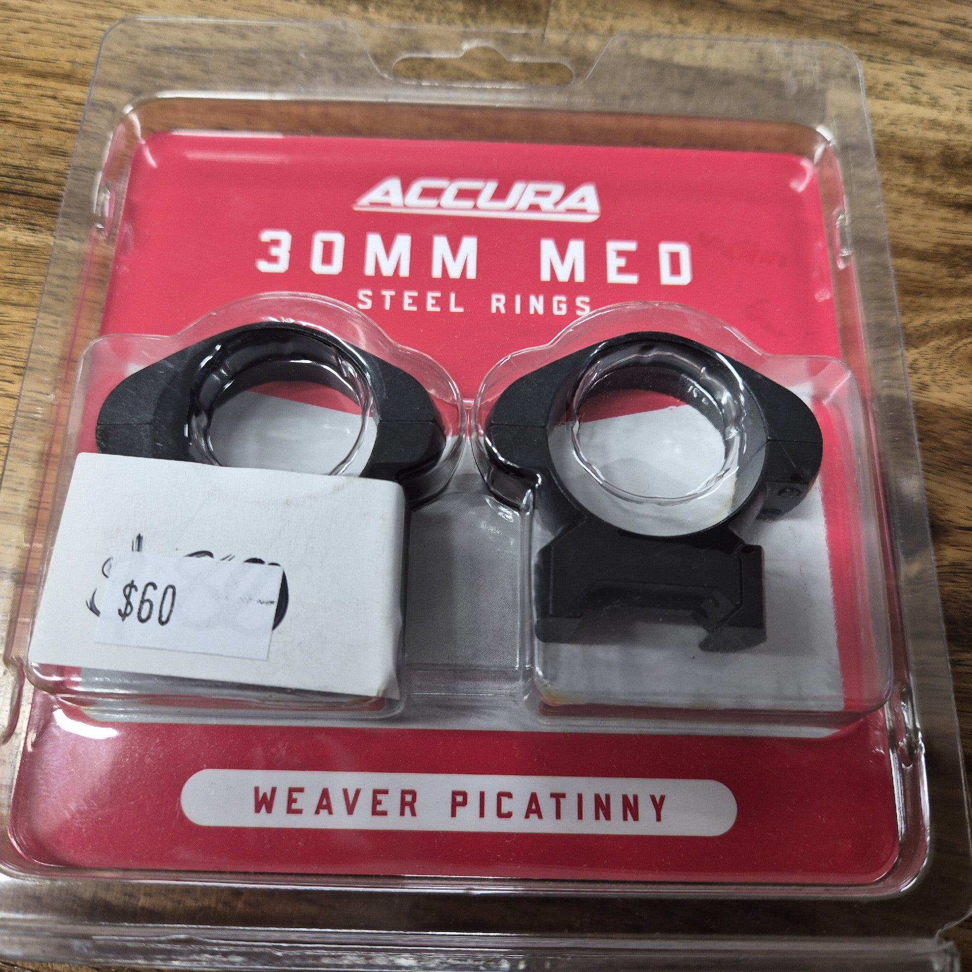 ACCURA 30MM MED STEEL RINGS WEAVER / PICATINNY