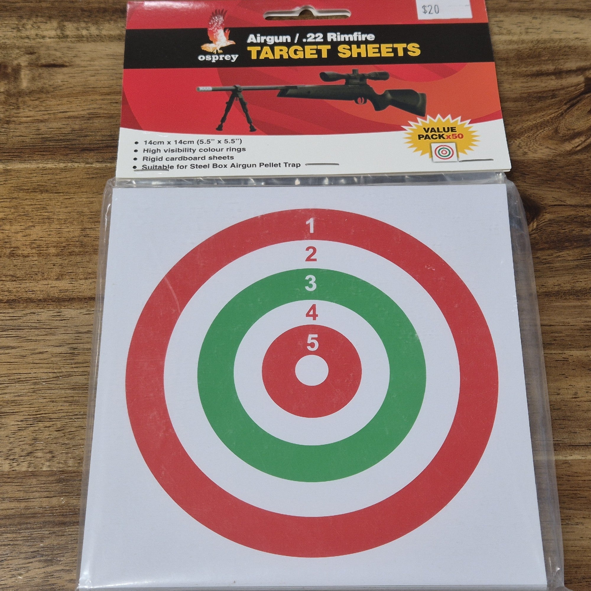 OSPREY AIRGUN/22 SMALL TARGET FACES (PK.50)