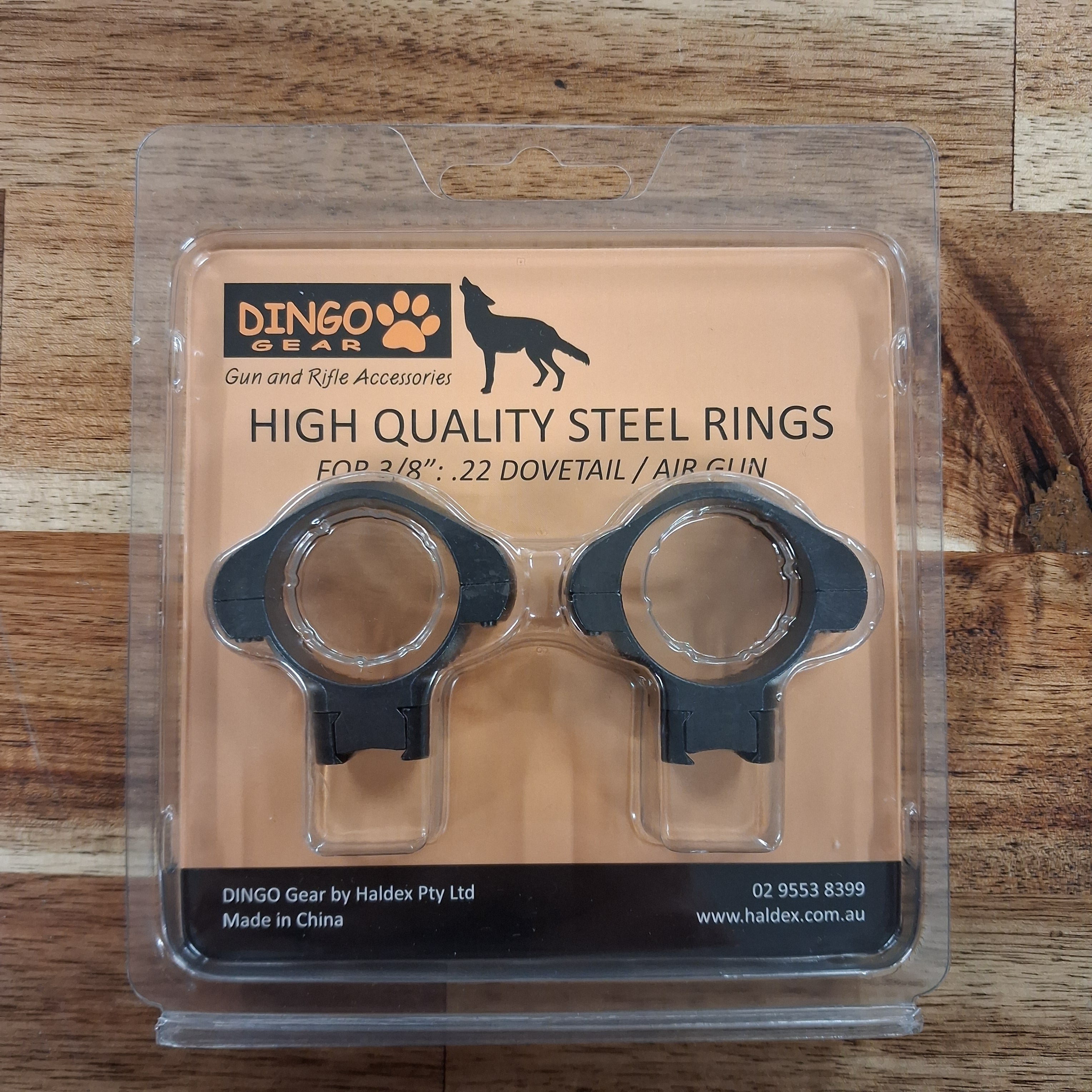 DINGO GEAR STEEL RING PR DOVETAIL 3/8" 30MM MEDIUM FOR .22 / AIR GUN