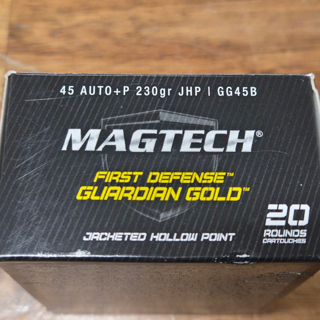 MAGTECH 45 AUTO+P GUARDIAN JHP GOLD 230GR - 20 BULLETS PER PACK