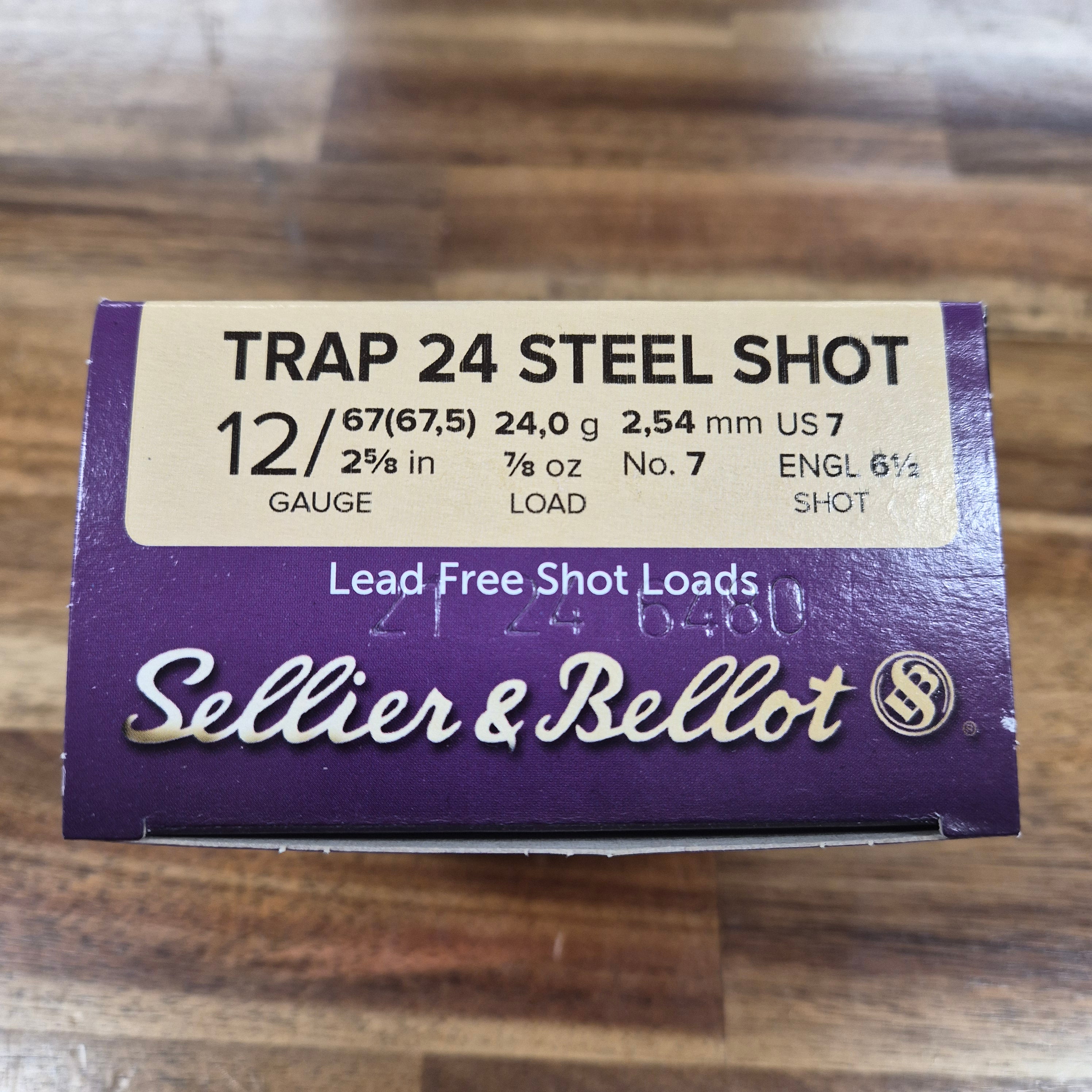 S&B 12 GA 2 5/8” 12X67.5 TRAP 24 STEEL SHOT 25PK