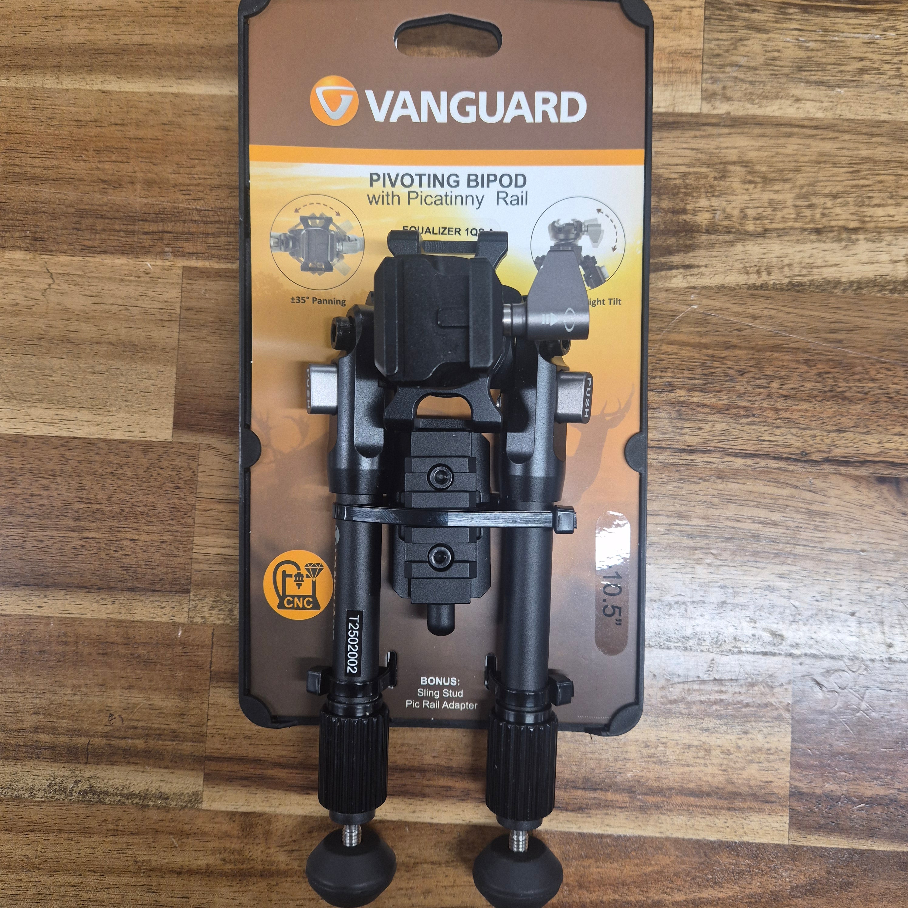 VANGUARD EQUALIZER 1QS A ALLOY RIFLE BIPOD 8-10.5" STUD ADAPTOR INCLUDED