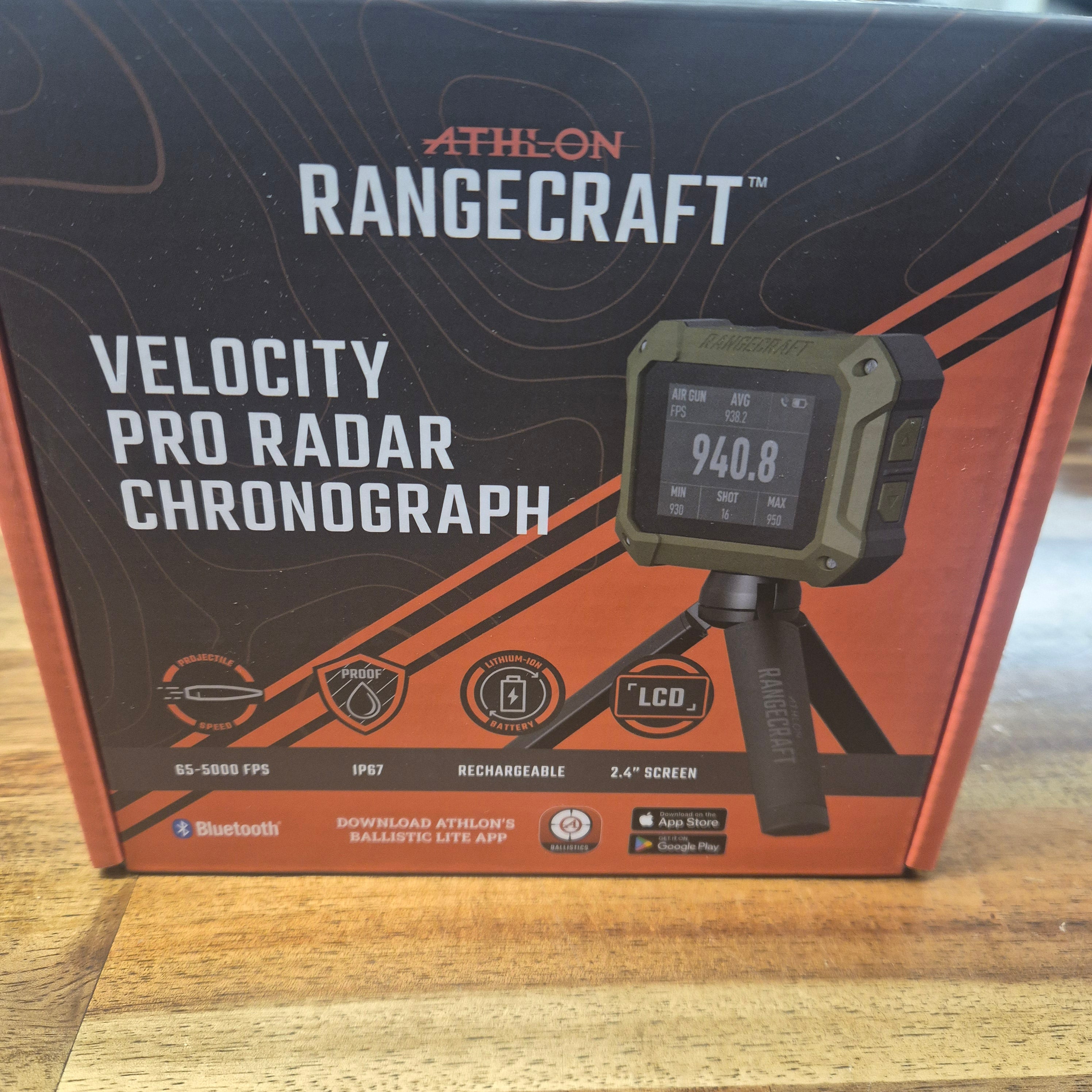 ATHLON RANGECRAFT CHRONOGRAPH VELOCITY PRO RADAR FOR PROJECTILES