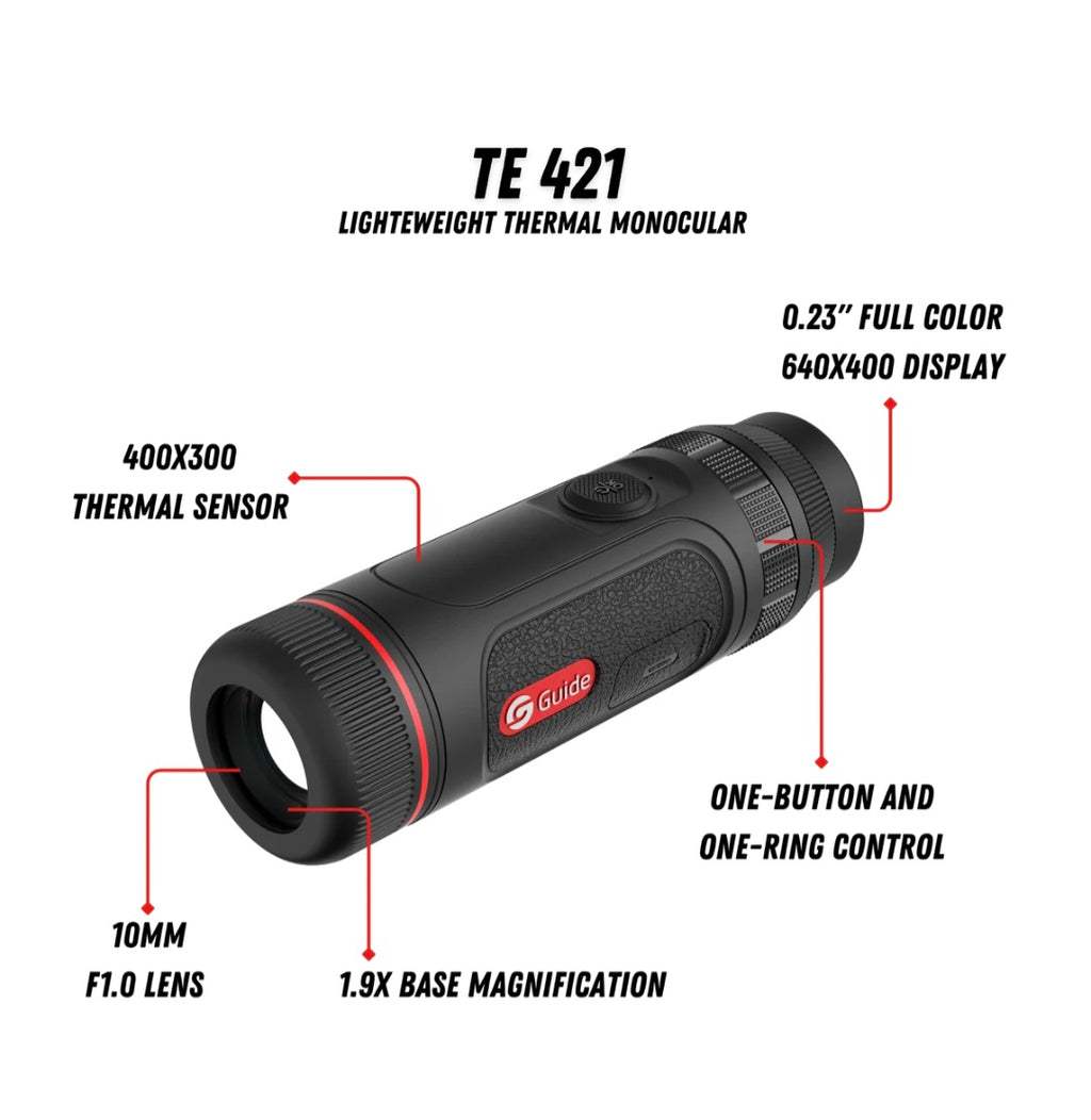 GUIDE TE425S THERMAL CAMERA 400×300 PX, 12µM, 25MM LENS