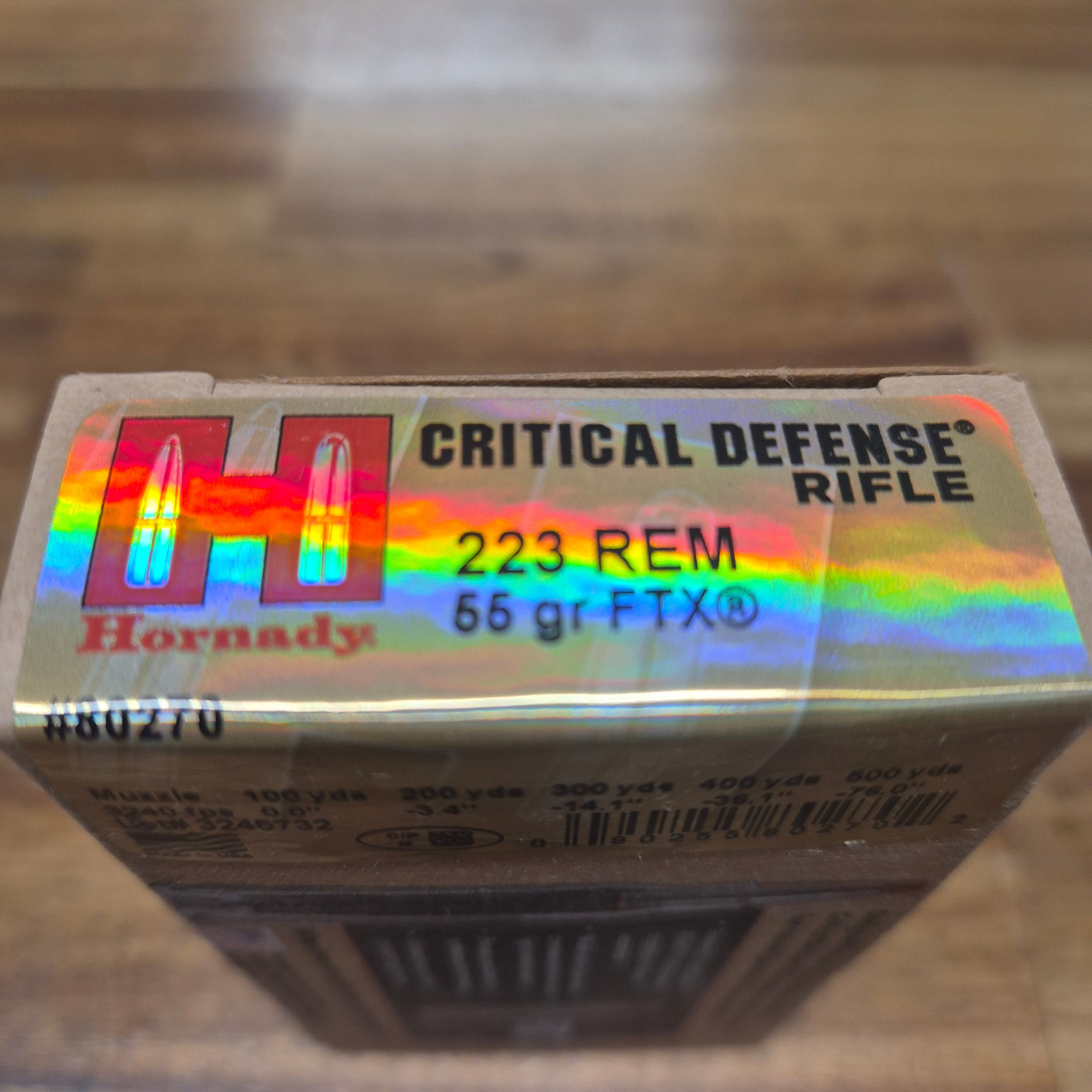 HORNADY 223 REM 55 GR FTX CD 20 PK