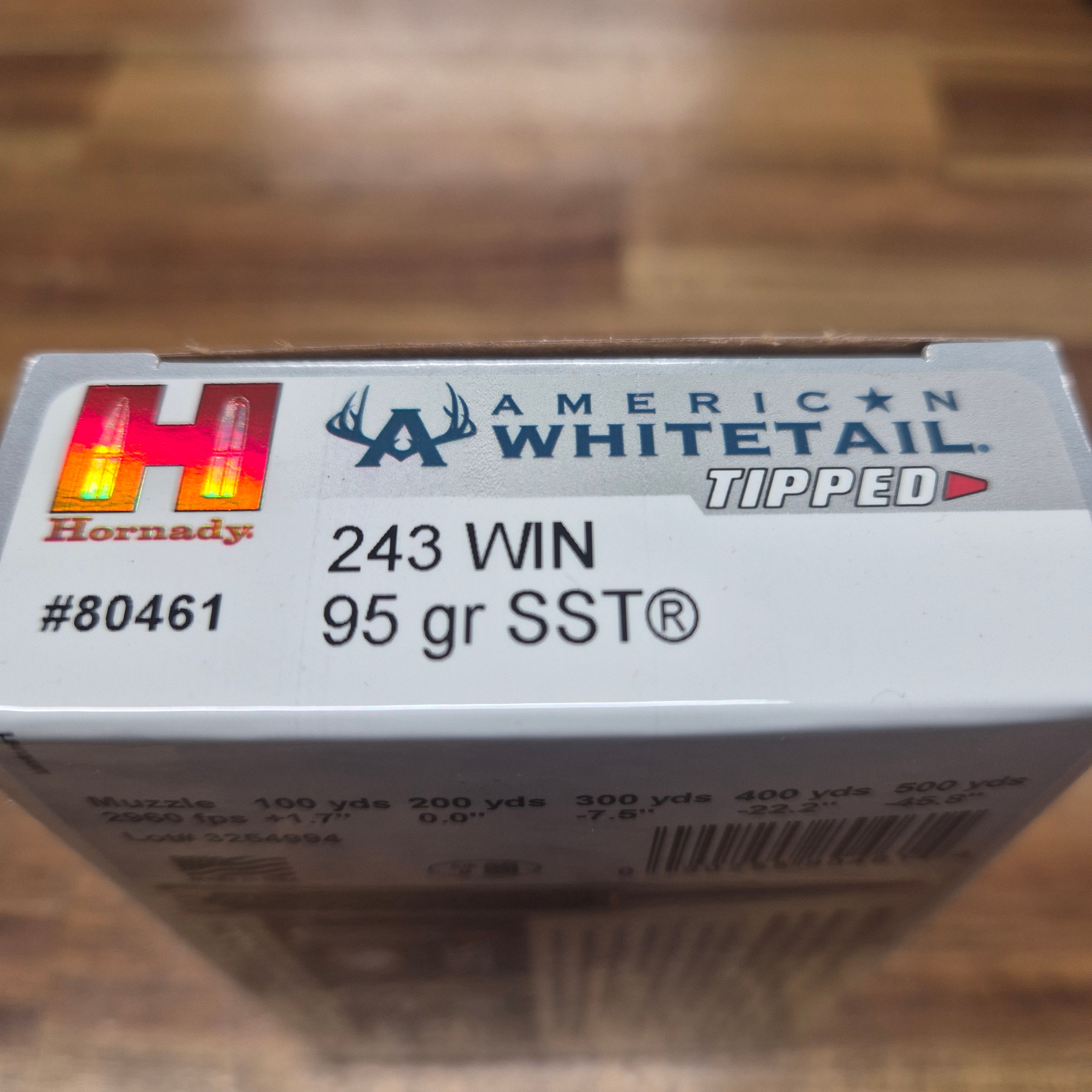 HORNADY 243 WIN 95 GR SST AWT 20 PK