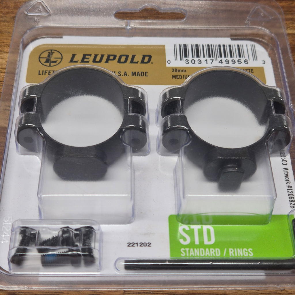 LEUPOLD STANDARD RINGS 30MM MEDIUM MATTE